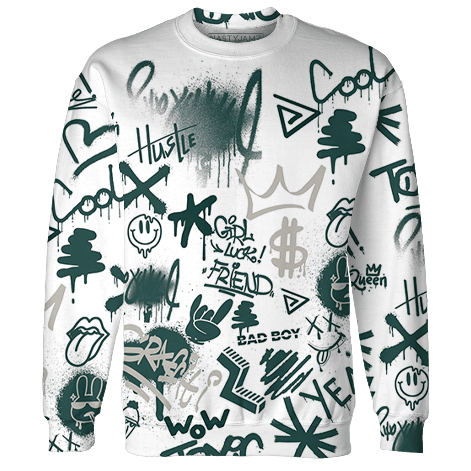 Oxidized Green 4s Hoodie Match Graffiti King 3D All-Over Print - NastyJamz
