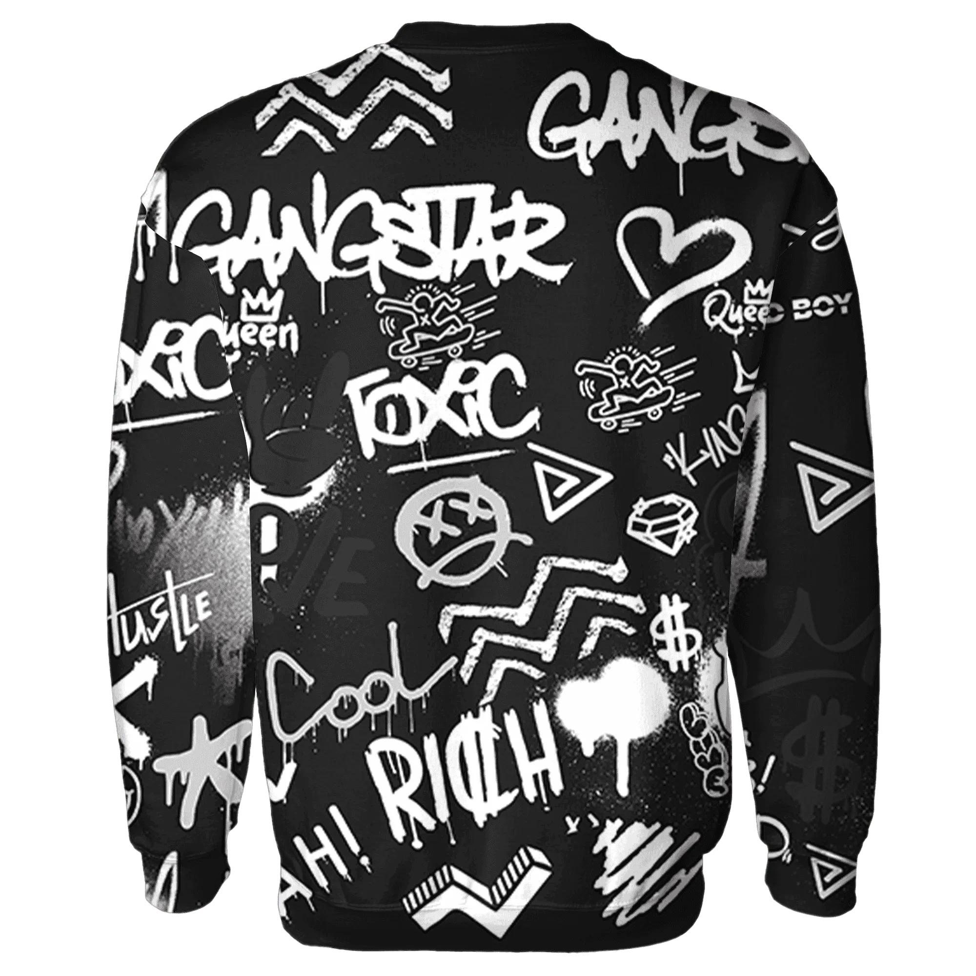 White-Thunder-4s-Sweatshirt-Match-Graffiti-King-3D-Doodle-Style