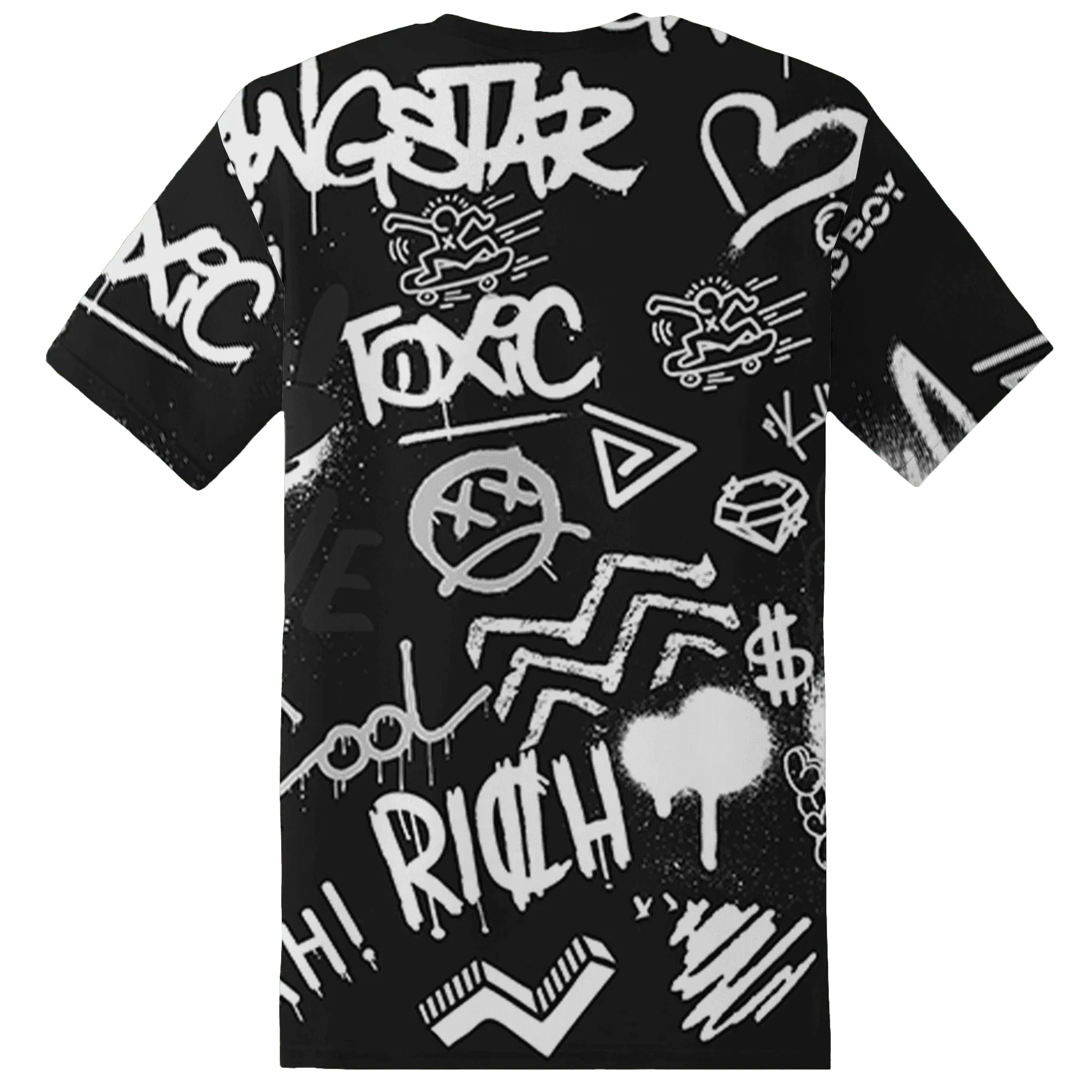 White-Thunder-4s-T-Shirt-Match-Graffiti-King-3D-Doodle-Style