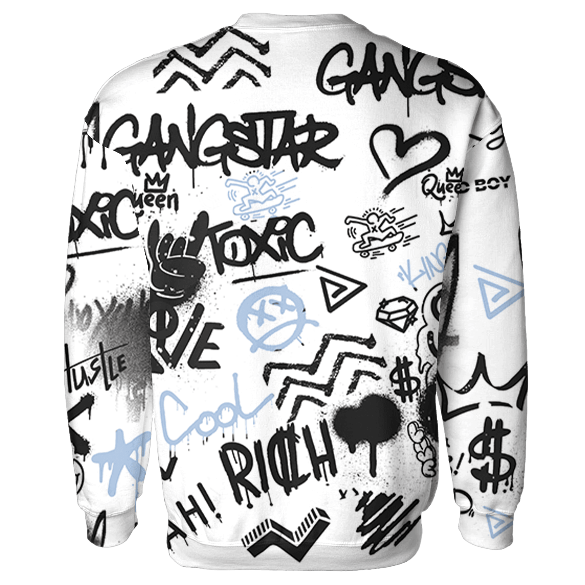 Reverse Oreo 6s Sweatshirt Match Graffiti King 3D All-Over Print Doodle Style - NastyJamz