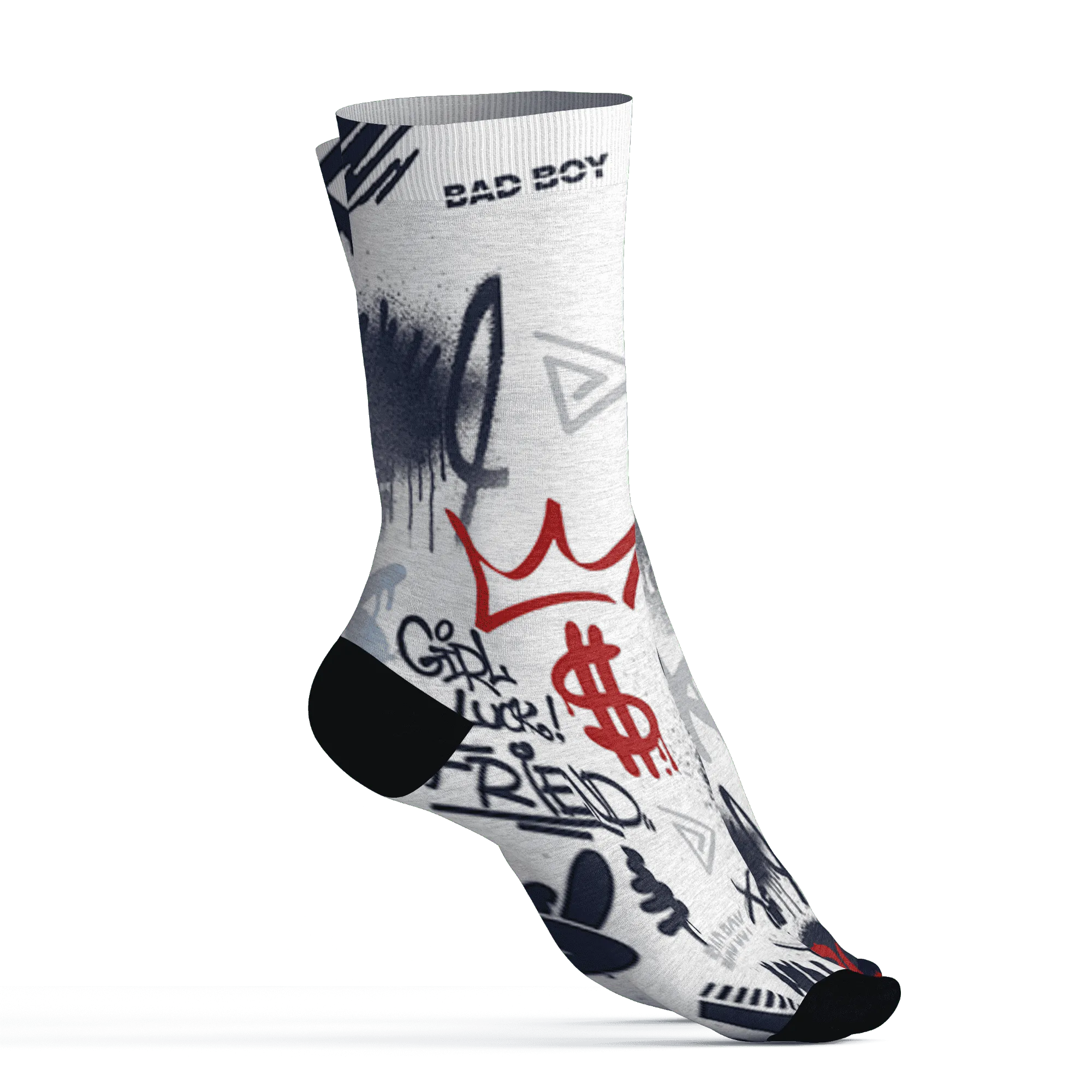 White-Navy-6s-Socks-Match-Graffiti-King-3D-Doodle-Style