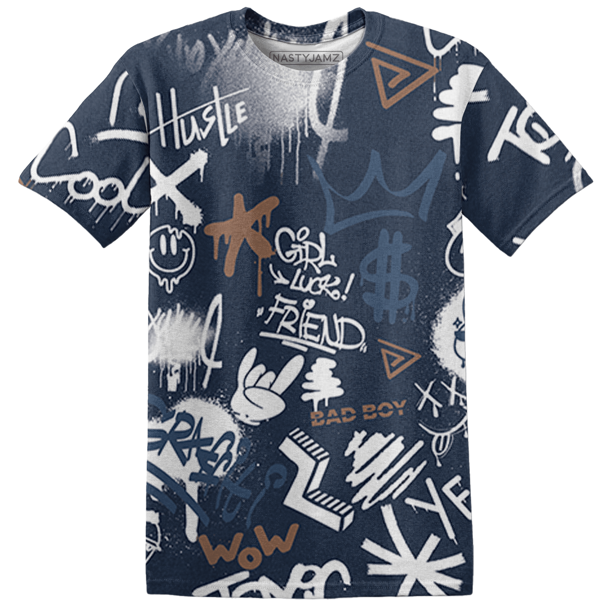 AM 1 86 Jackie RBS T Shirt Match Graffiti King 3D All-Over Print Doodle Style - NastyJamz