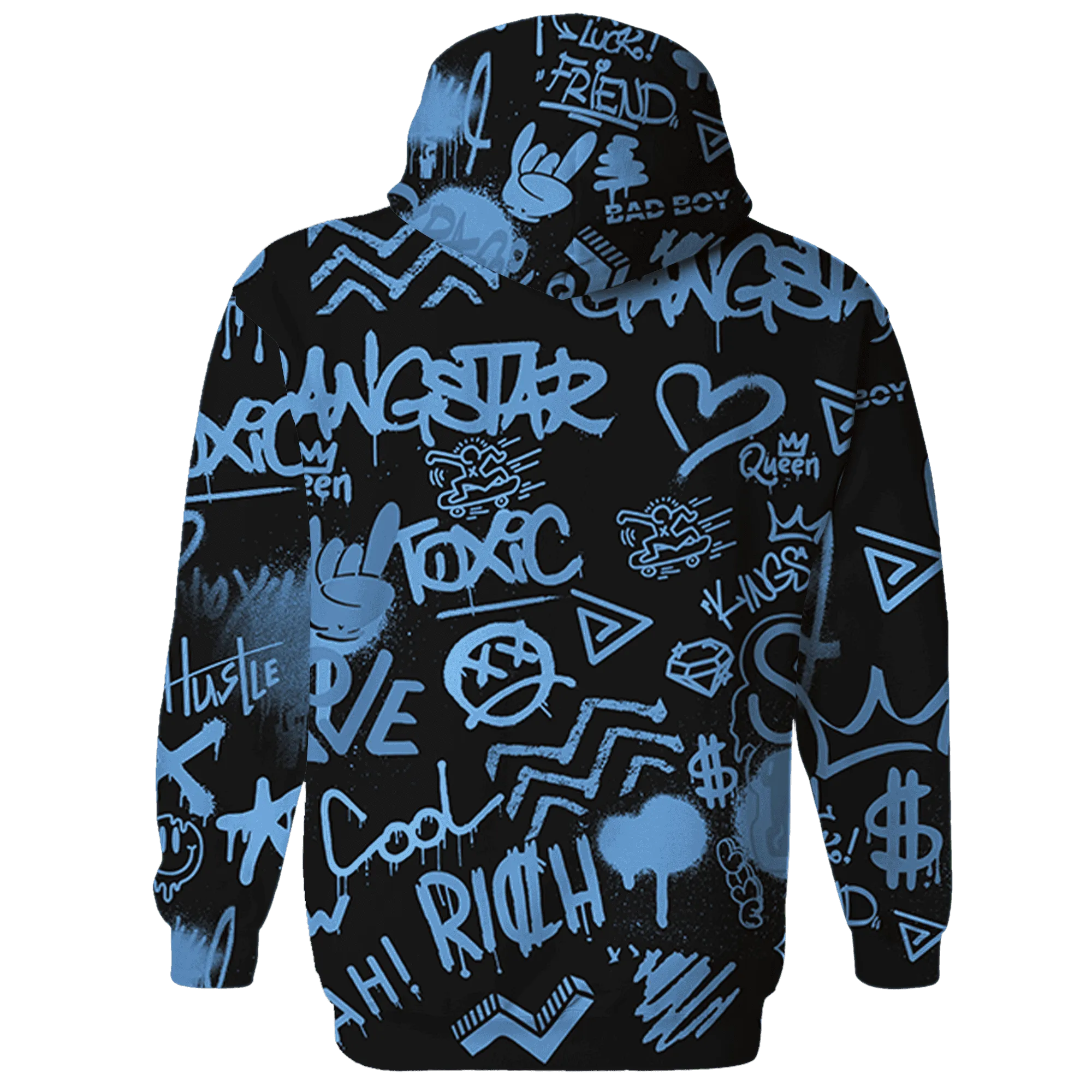 AM-Plus-Black-Univercitii-Blue-Hoodie-Match-Graffiti-King-3D-Doodle-Style