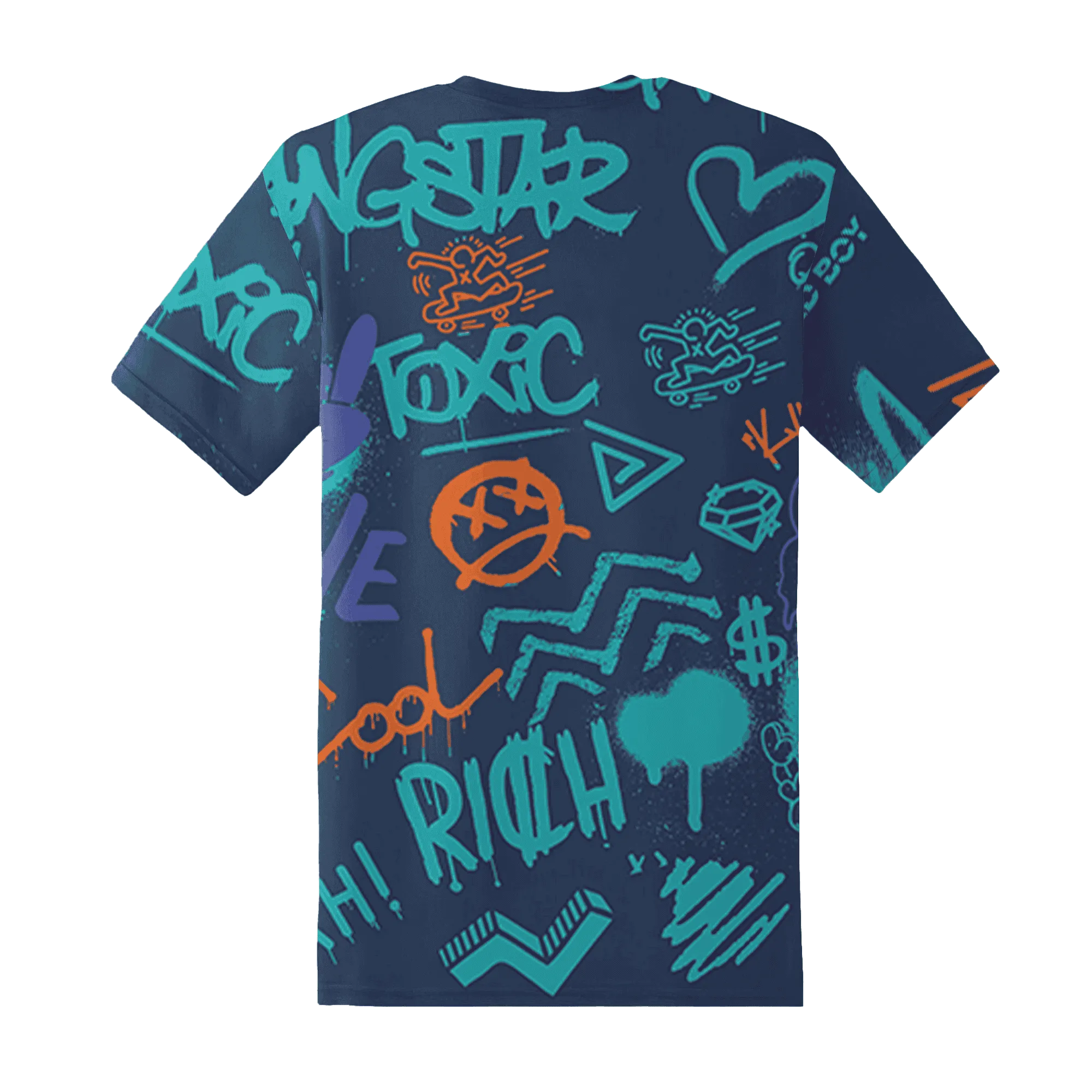 AM-Plus-Drift-Midnight-Navy-Total-Orange-Dusty-Cactus-T-Shirt-Match-Graffiti-King-3D-Doodle-Style