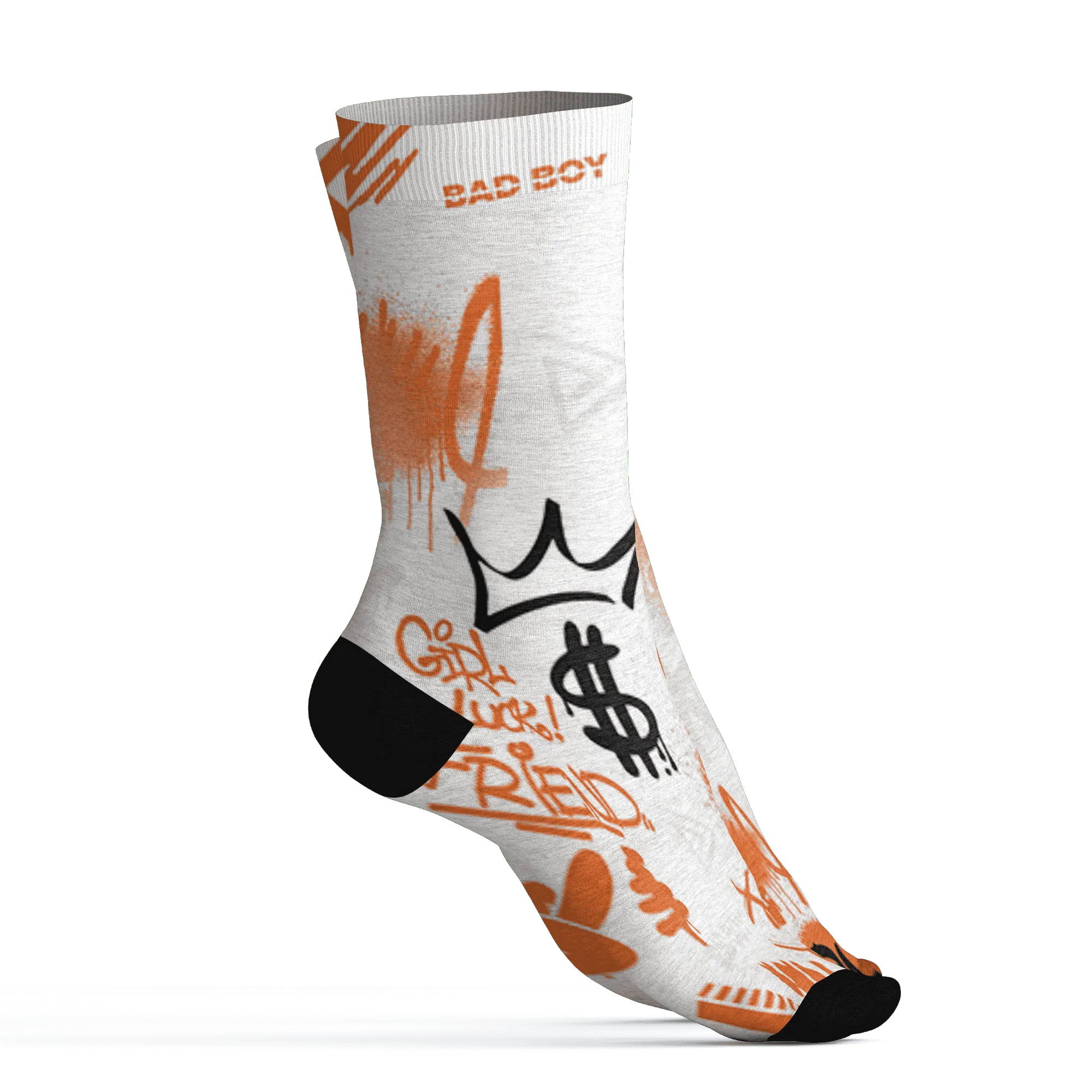 AM-TW-White-Orange-Socks-Match-Graffiti-King-3D-Doodle-Style