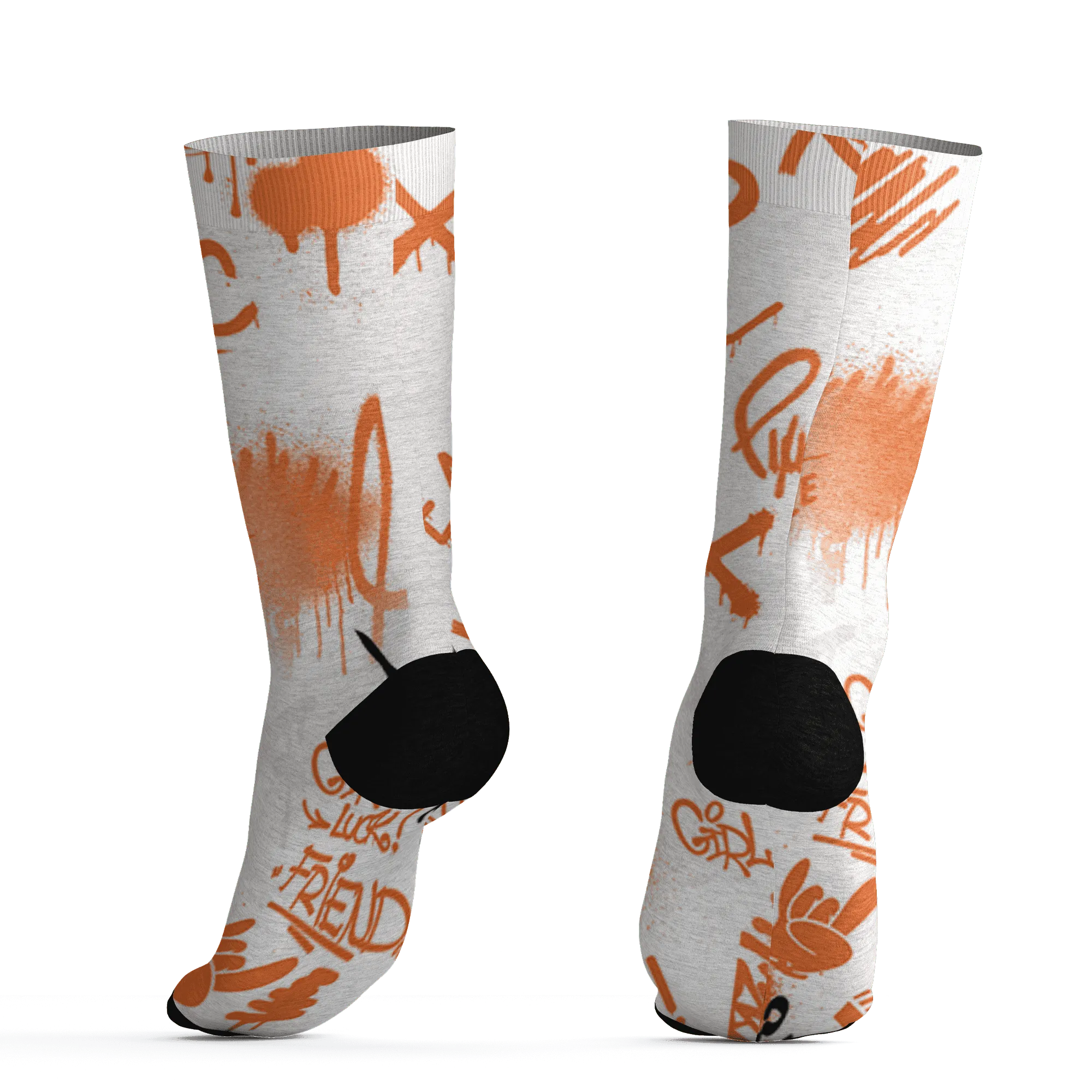AM-TW-White-Orange-Socks-Match-Graffiti-King-3D-Doodle-Style