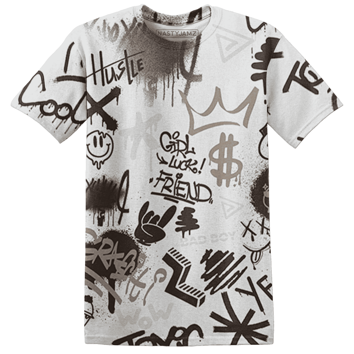 Dunk Low Baroque Brown T Shirt Match Graffiti King 3D All-Over Print Doodle Style - NastyJamz
