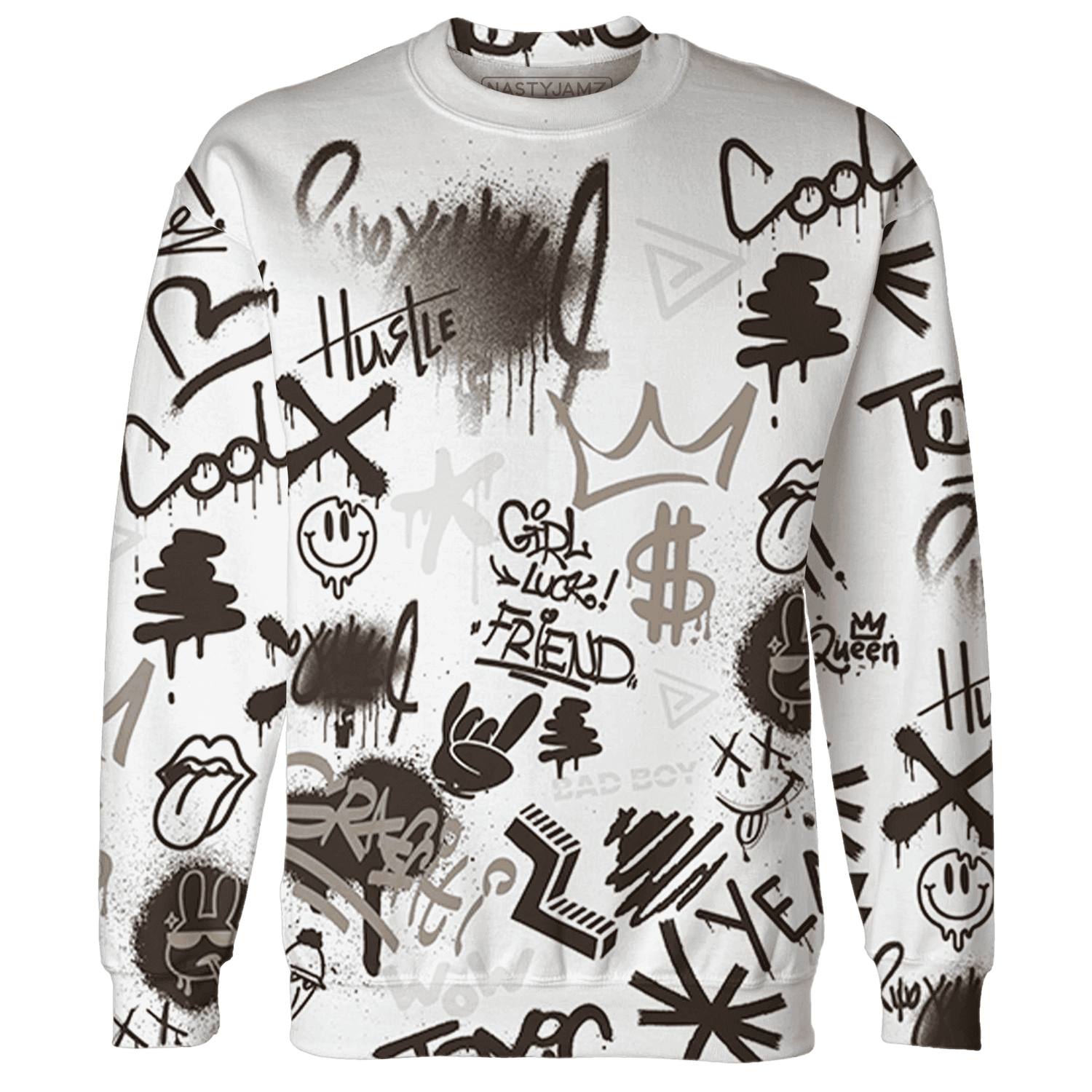 Dunk Low Baroque Brown Sweatshirt Match Graffiti King 3D All-Over Print Doodle Style - NastyJamz