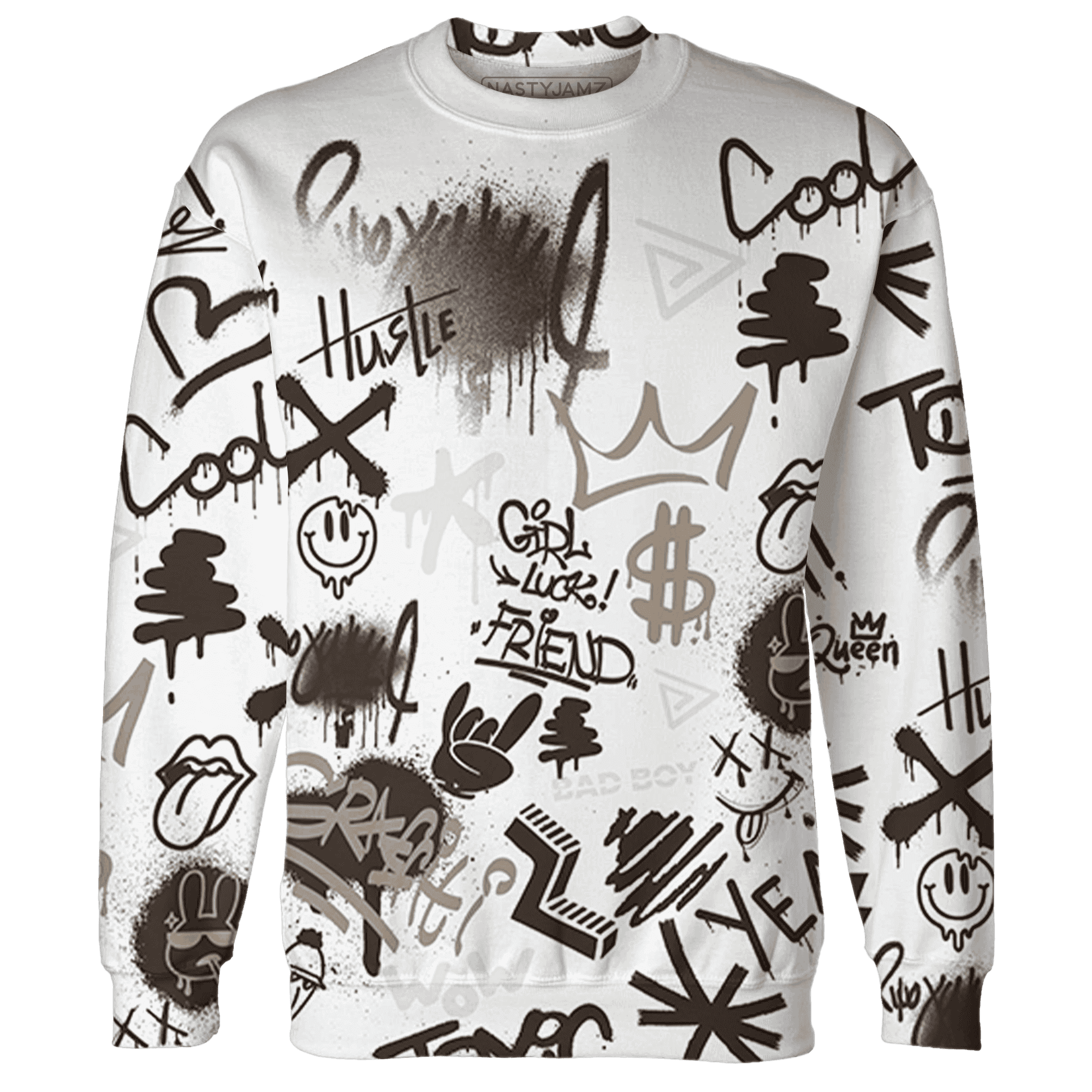Dunk Low Baroque Brown Sweatshirt Match Graffiti King 3D All-Over Print Doodle Style - NastyJamz