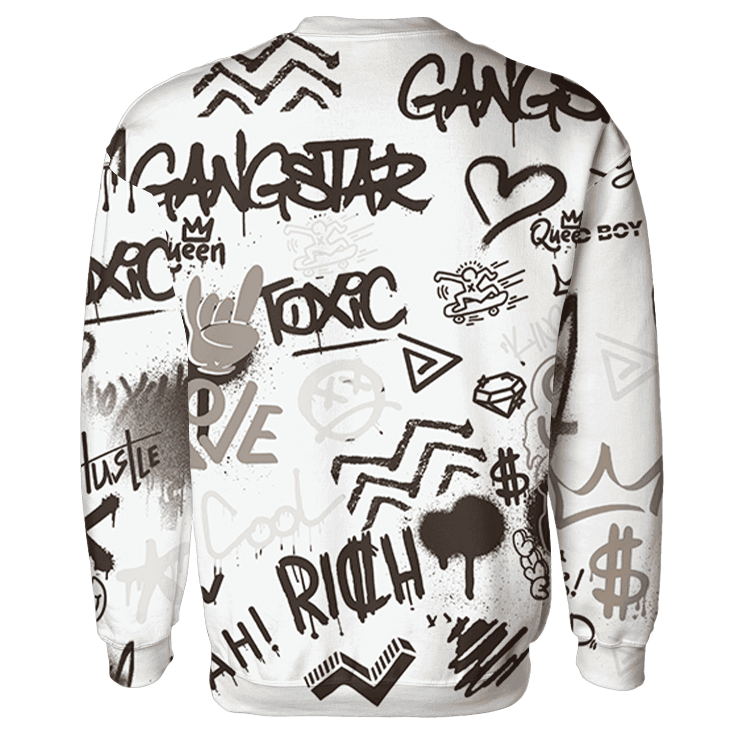 Dunk Low Baroque Brown Sweatshirt Match Graffiti King 3D All-Over Print Doodle Style - NastyJamz