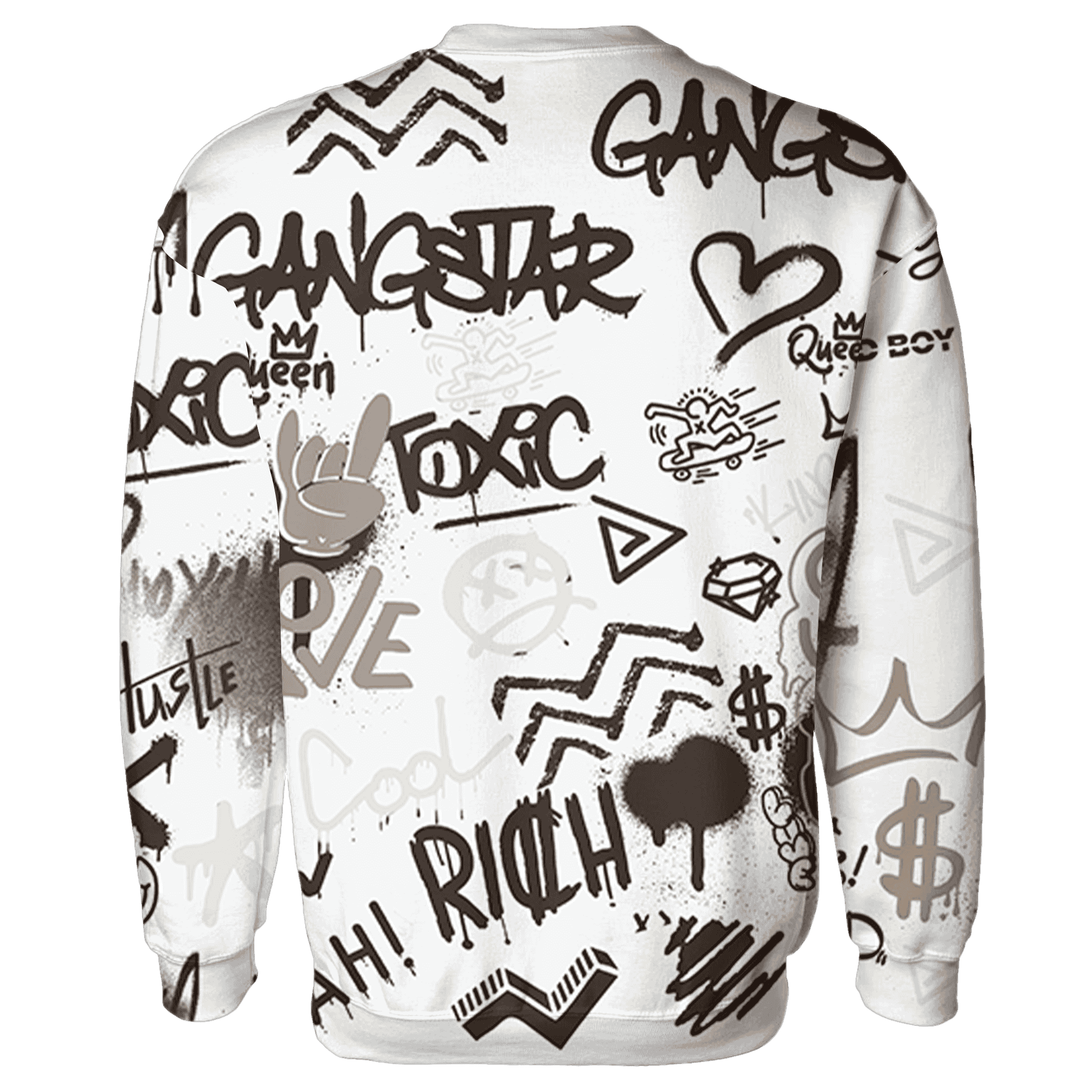 Dunk Low Baroque Brown Sweatshirt Match Graffiti King 3D All-Over Print Doodle Style - NastyJamz