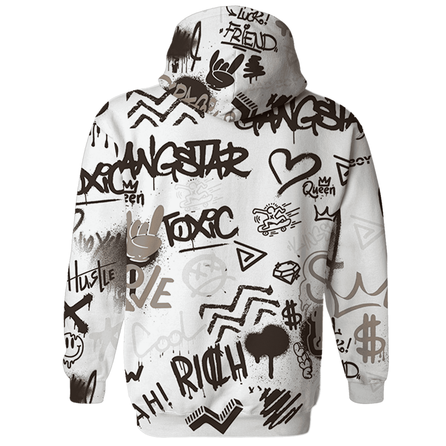 Dunk Low Baroque Brown Hoodie Match Graffiti King 3D All-Over Print Doodle Style - NastyJamz