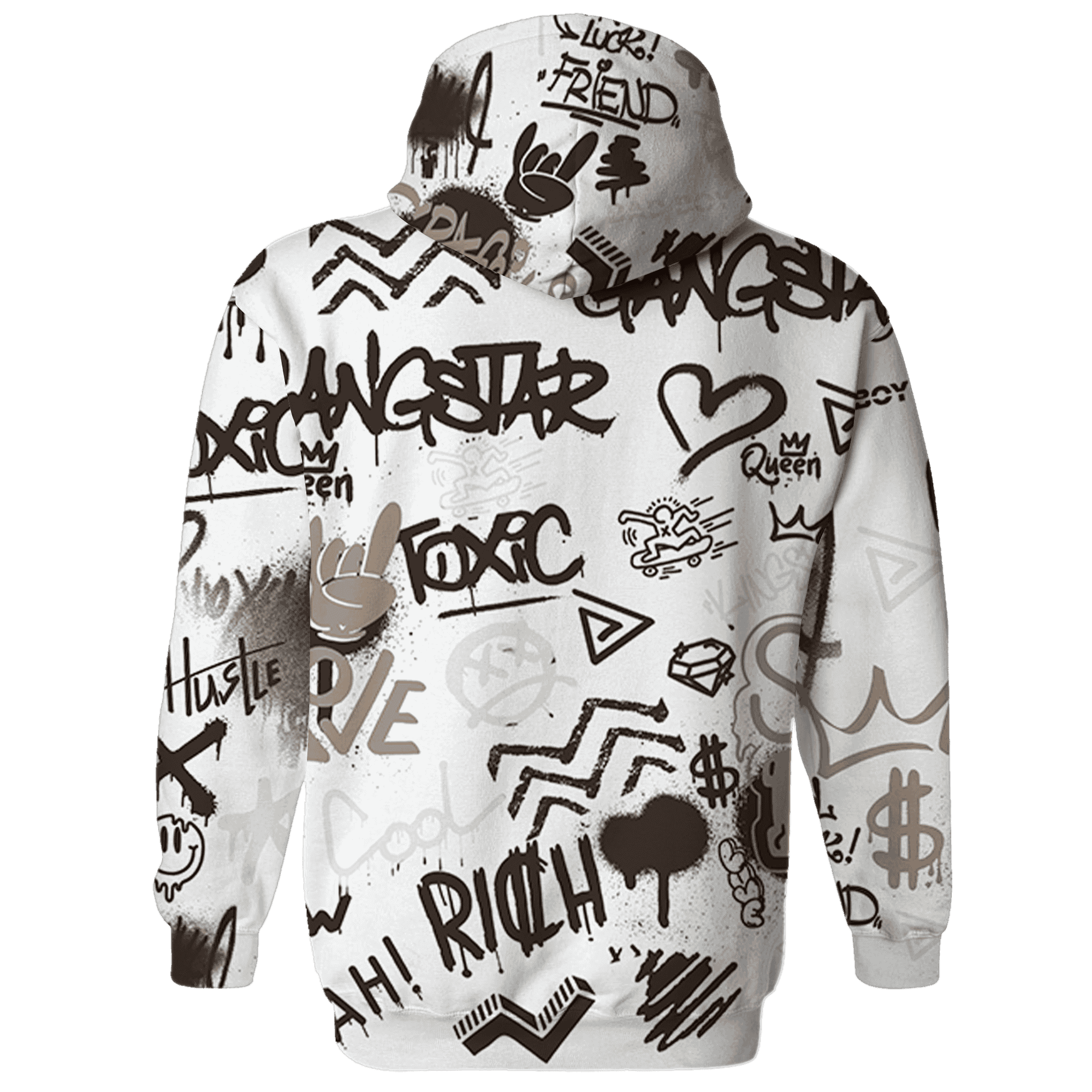 Dunk Low Baroque Brown Hoodie Match Graffiti King 3D All-Over Print Doodle Style - NastyJamz