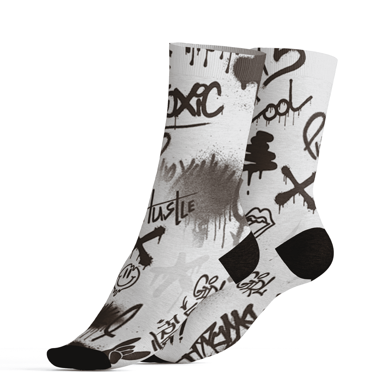 Dunk Low Baroque Brown Socks Match Graffiti King 3D All-Over Print Doodle Style - NastyJamz