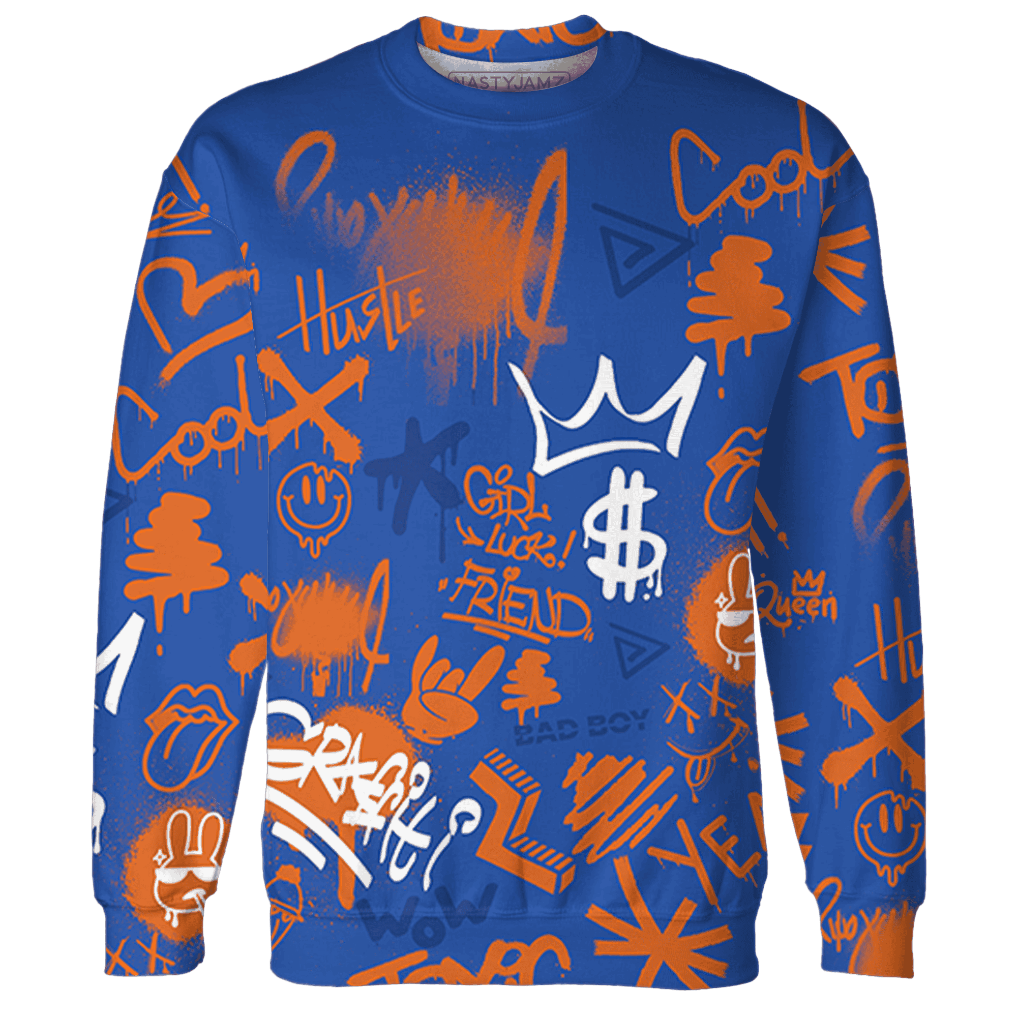 Dunk Low Knicks Sweatshirt Match Graffiti King 3D All-Over Print Doodle Style - NastyJamz