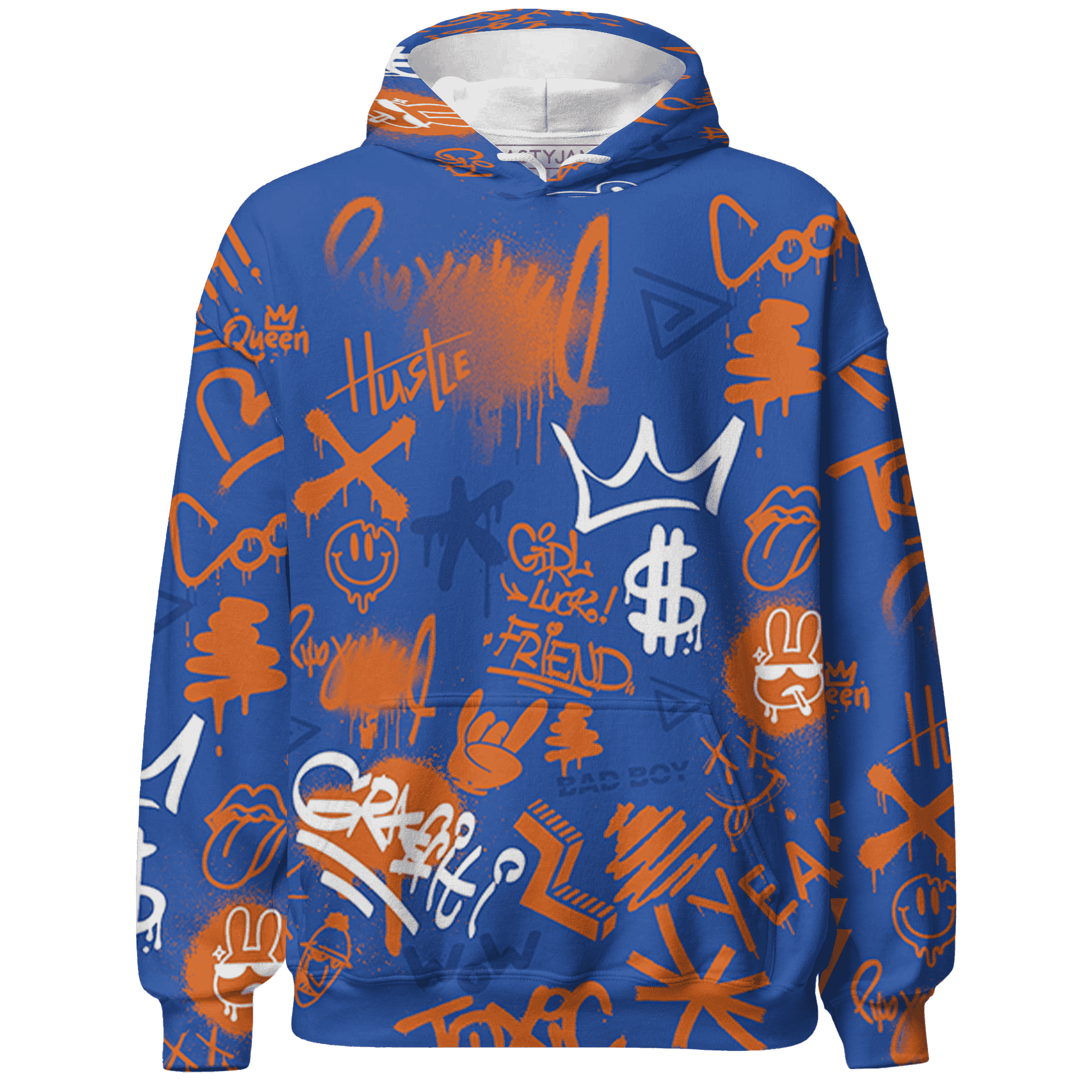 Dunk Low Knicks Hoodie Match Graffiti King 3D All-Over Print Doodle Style - NastyJamz