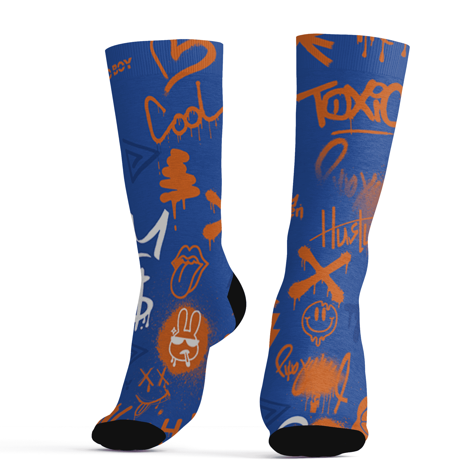 Dunk Low Knicks Socks Match Graffiti King 3D All-Over Print Doodle Style - NastyJamz