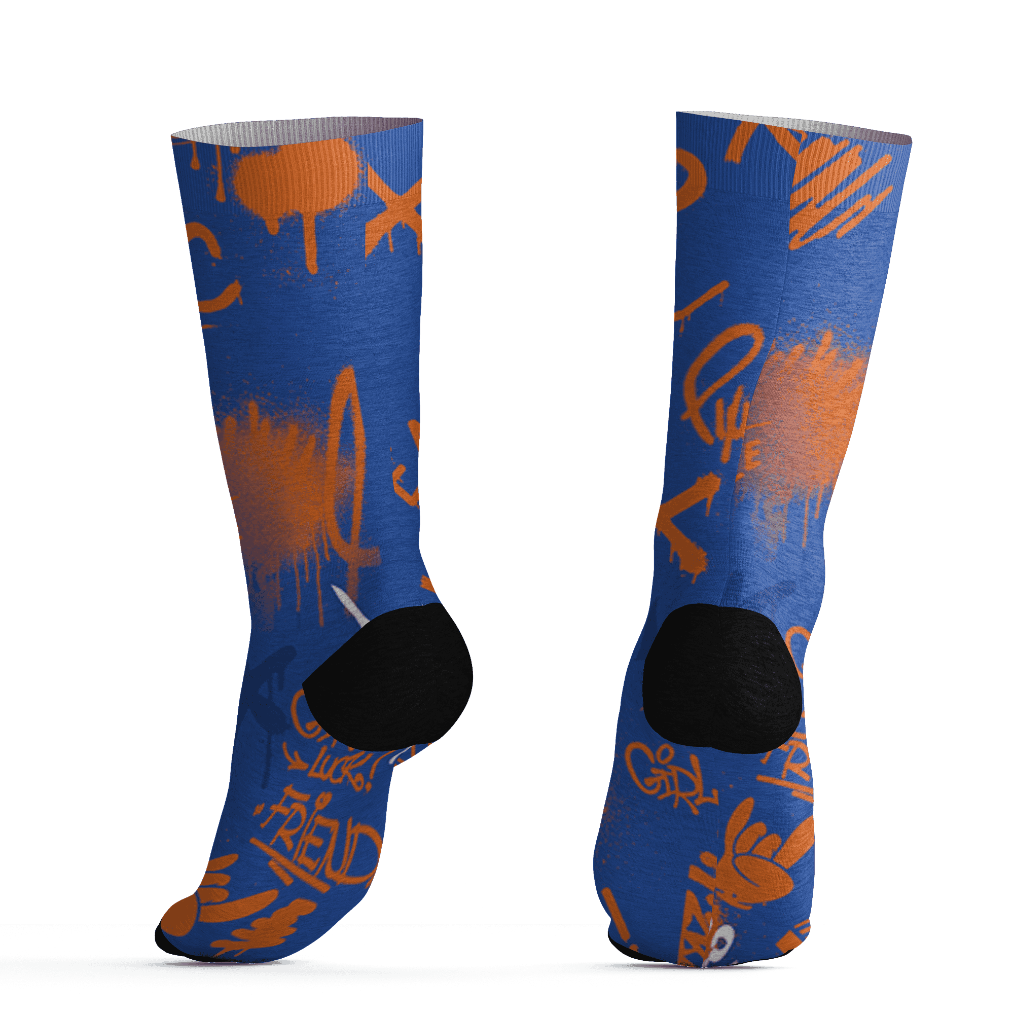 Dunk Low Knicks Socks Match Graffiti King 3D All-Over Print Doodle Style - NastyJamz