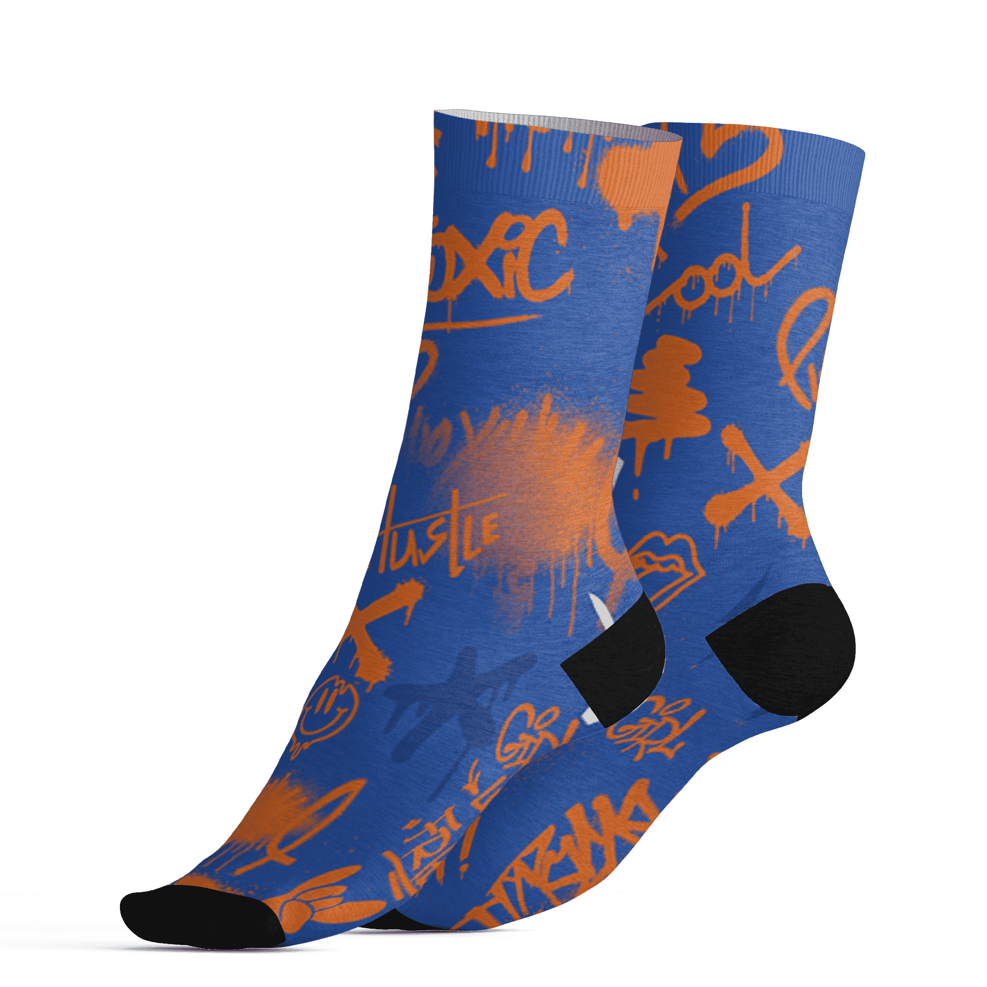 Dunk Low Knicks Socks Match Graffiti King 3D All-Over Print Doodle Style - NastyJamz