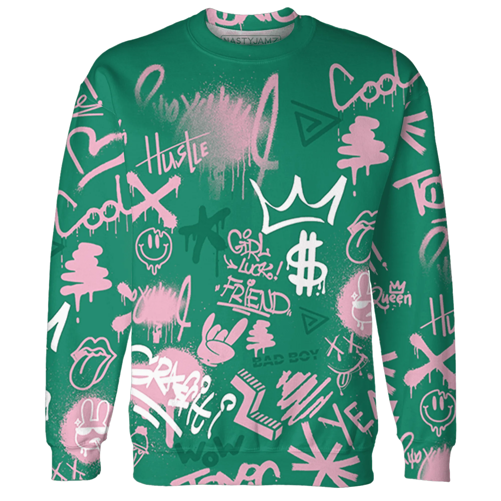 Dunk-Pink-Malachite-Medium-Soft-Low-Sail-Sweatshirt-Match-Graffiti-King-3D-Doodle-Style