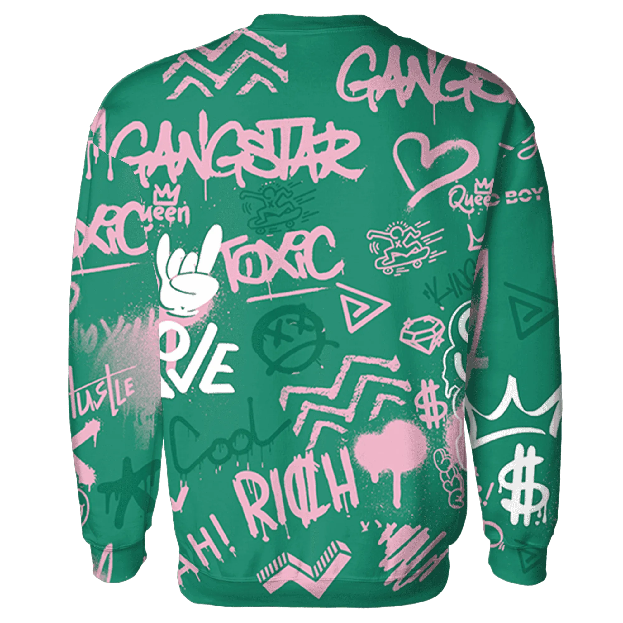 Dunk-Pink-Malachite-Medium-Soft-Low-Sail-Sweatshirt-Match-Graffiti-King-3D-Doodle-Style