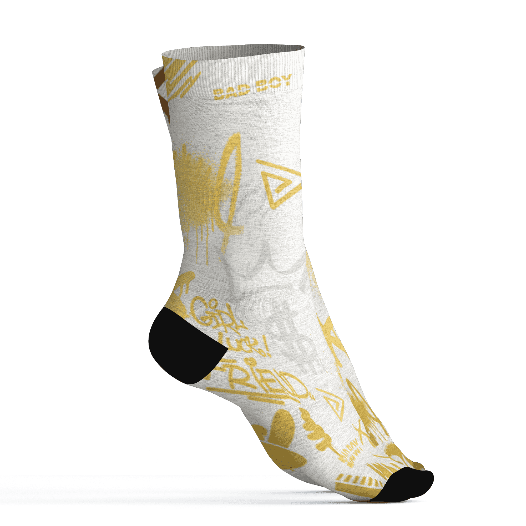 Sail 4s Socks Match Graffiti King 3D All-Over Print Doodle Style - NastyJamz