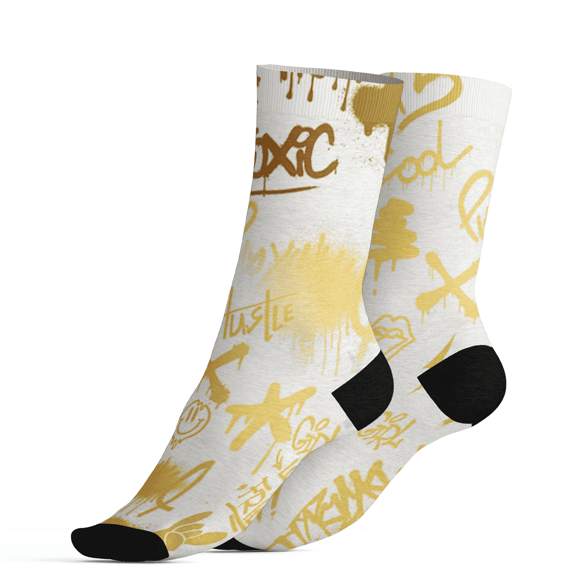 Sail 4s Socks Match Graffiti King 3D All-Over Print Doodle Style - NastyJamz
