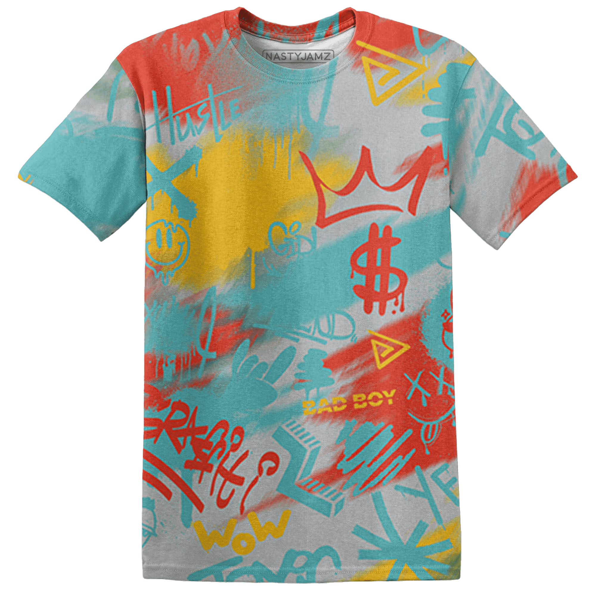 KB 8 Protro Venice Beach T Shirt Match Graffiti King 3D All-Over Print Doodle Style - NastyJamz