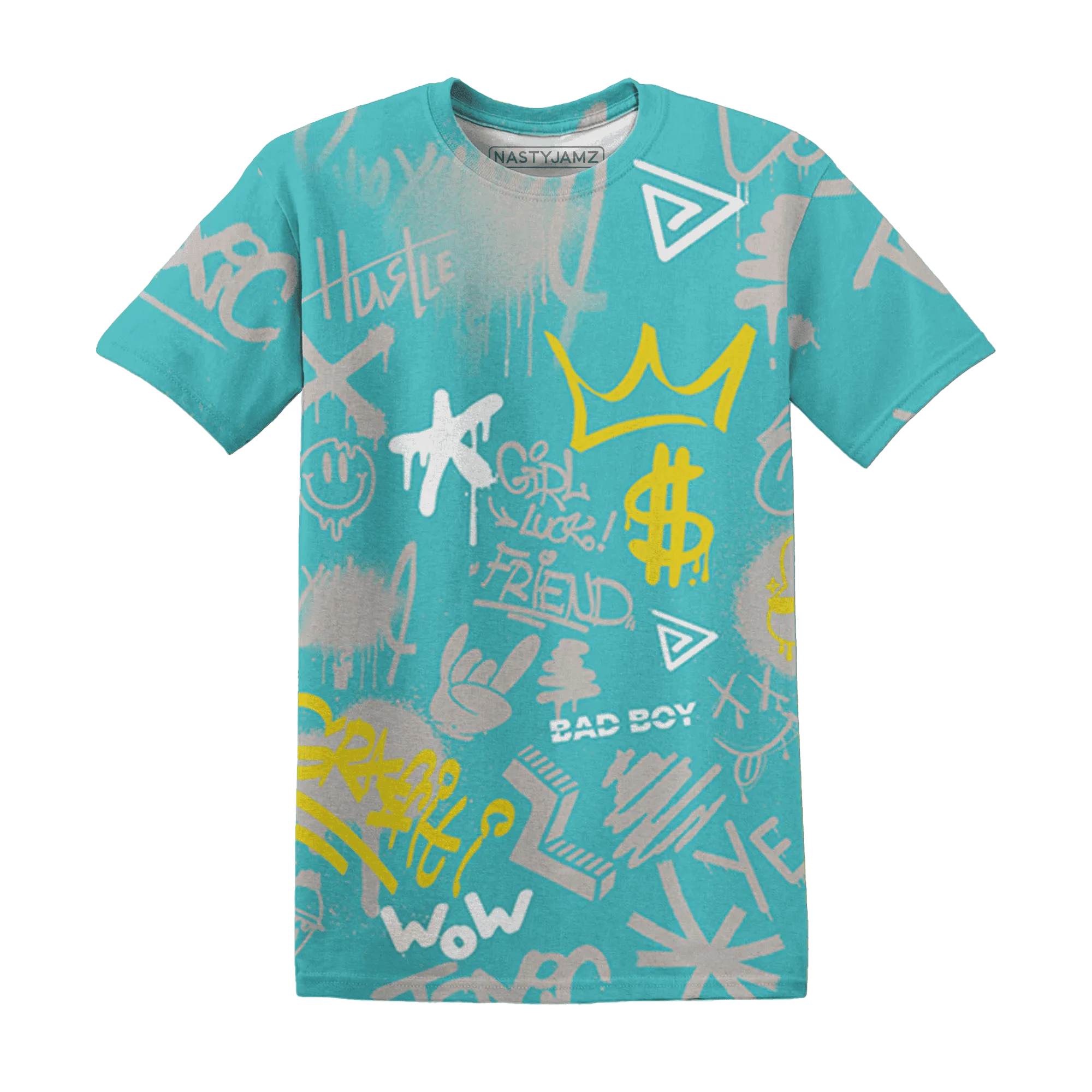 NBL-Cyan-Burst-9060-T-Shirt-Match-Graffiti-King-3D-Doodle-Style