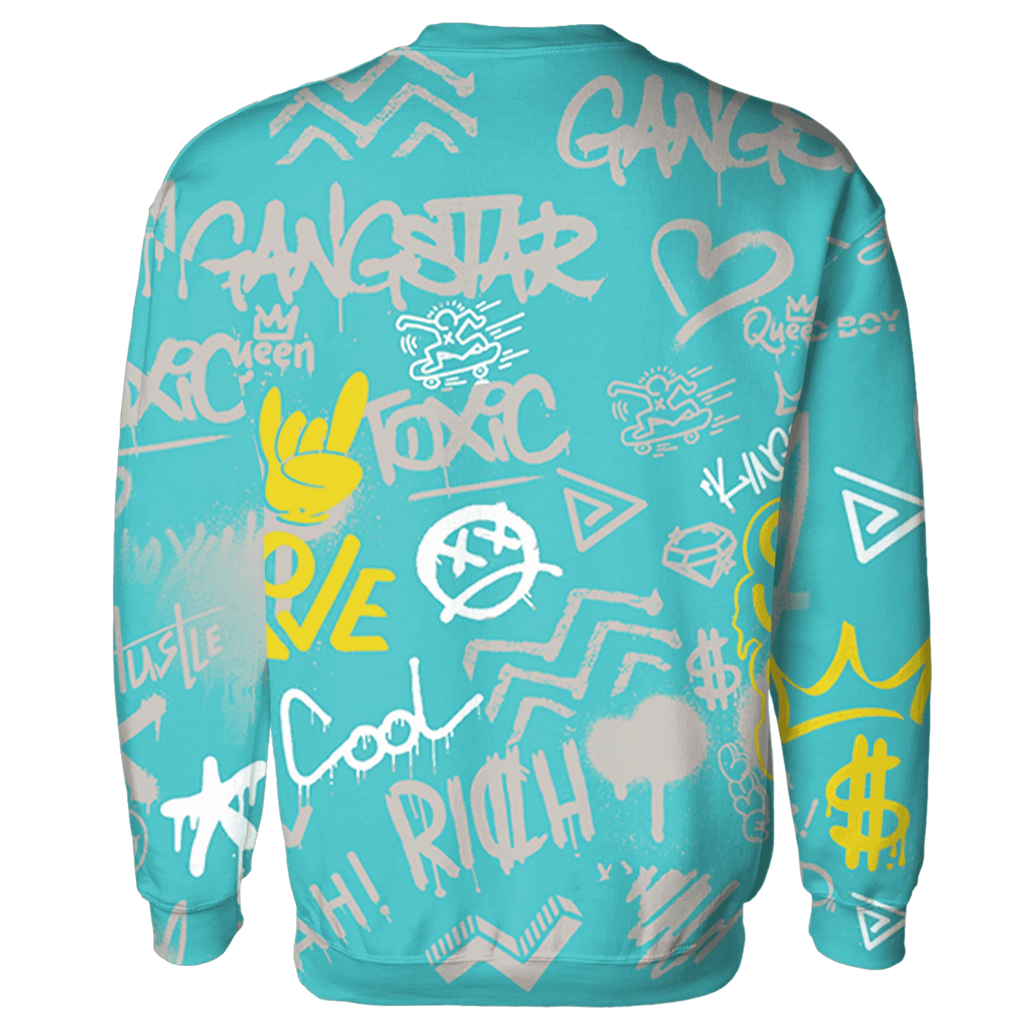 NBL-Cyan-Burst-9060-Sweatshirt-Match-Graffiti-King-3D-Doodle-Style