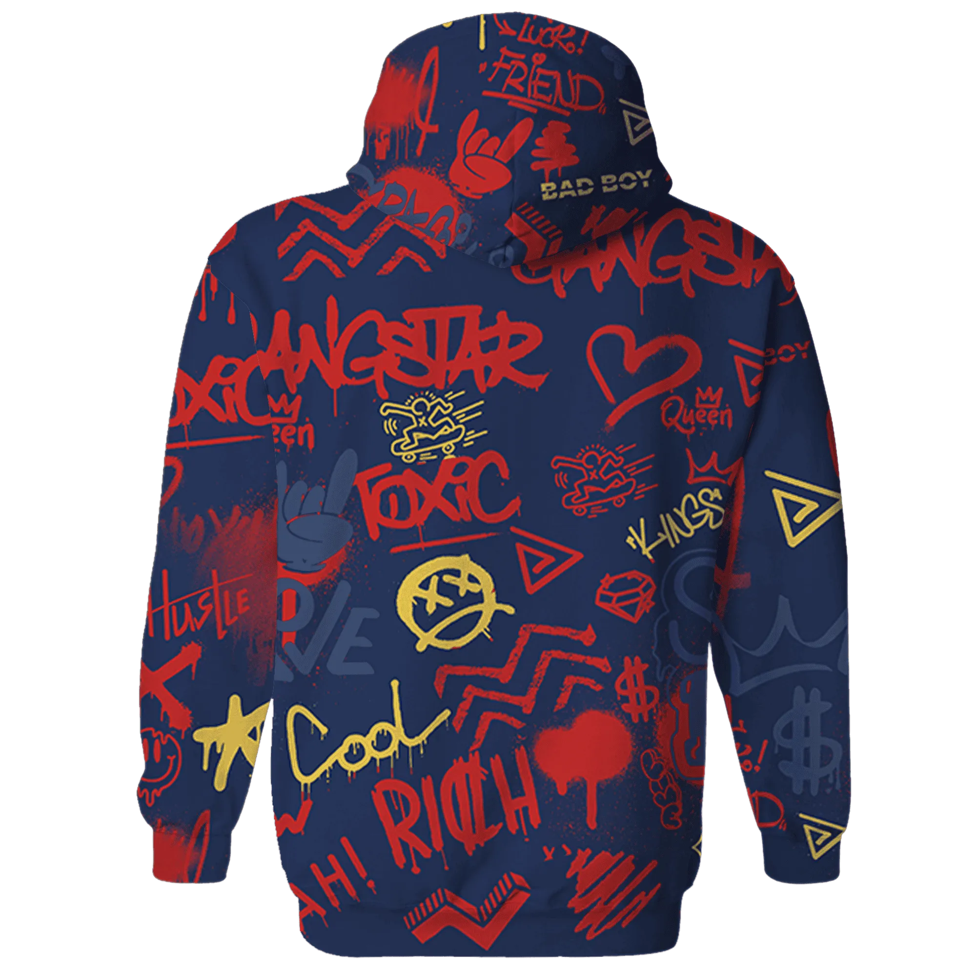 VaporMax-Air-Plus-Midnight-Navy-Gold-Black-Hoodie-Match-Graffiti-King-3D-Doodle-Style