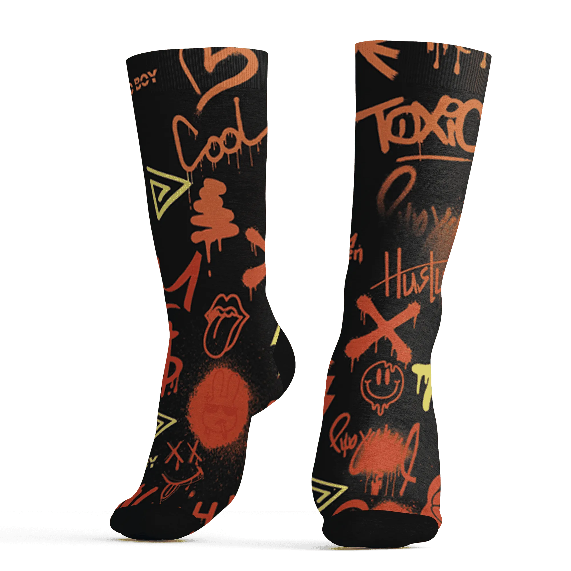 VaporMax-Crimson-Total-Orange-Plus-Socks-Match-Graffiti-King-3D-Doodle-Style