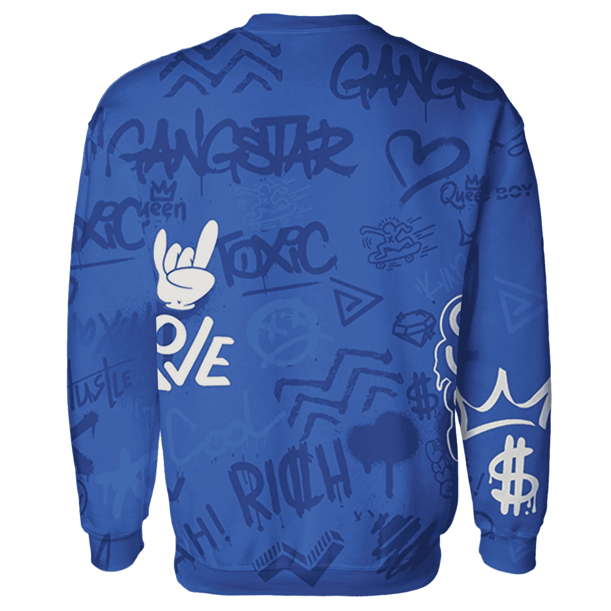 VaporMax-Game-Royal-Blue-Sweatshirt-Match-Graffiti-King-3D-Doodle-Style