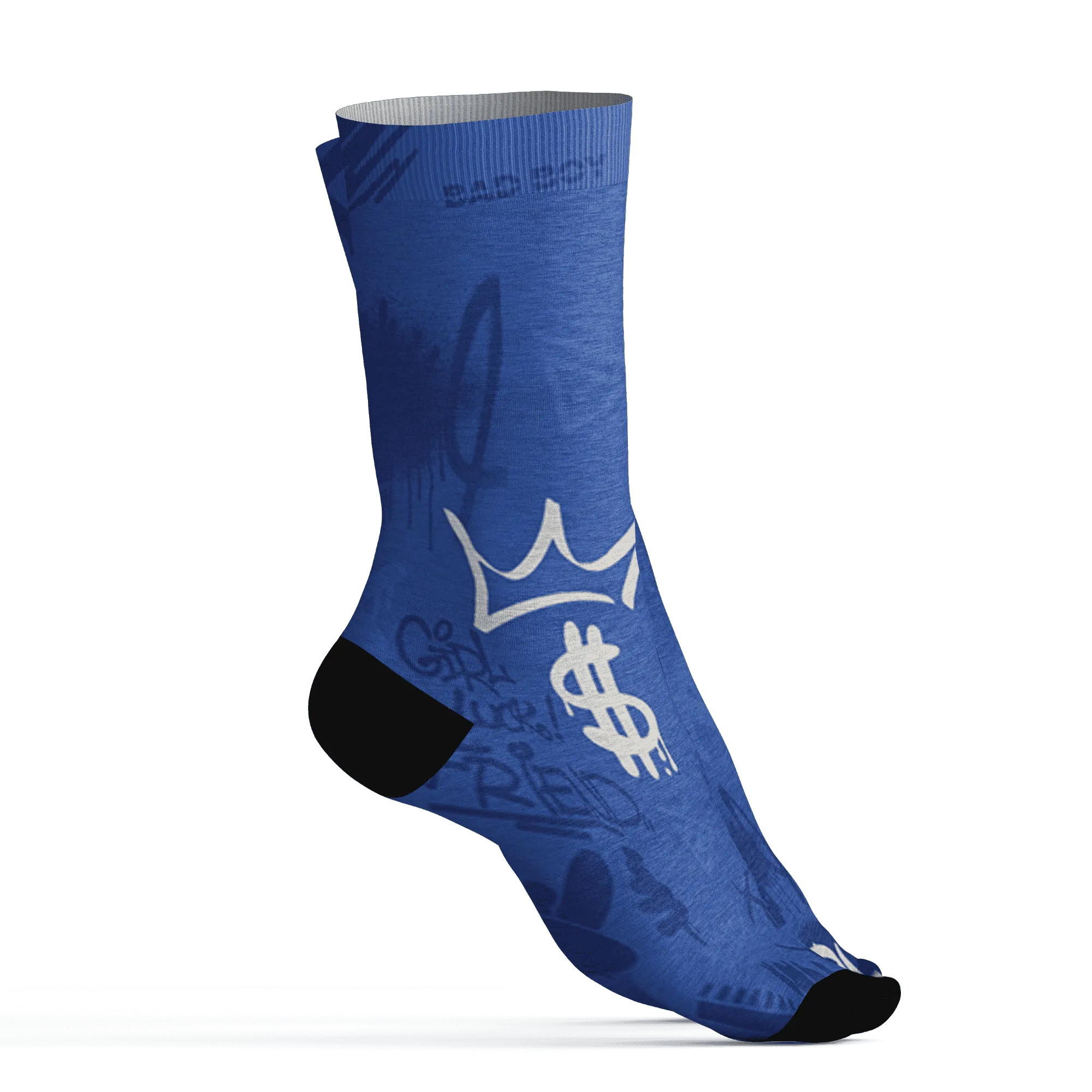VaporMax-Game-Royal-Blue-Socks-Match-Graffiti-King-3D-Doodle-Style