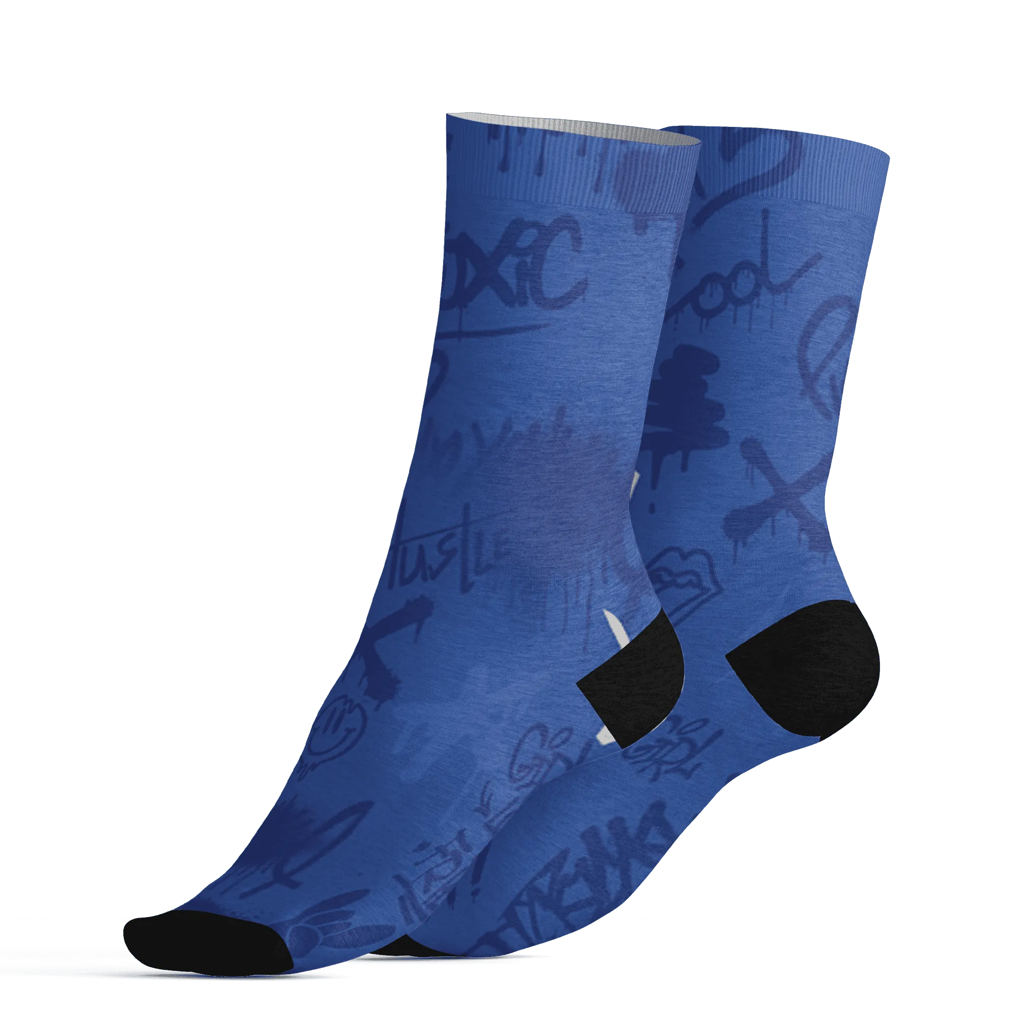 VaporMax-Game-Royal-Blue-Socks-Match-Graffiti-King-3D-Doodle-Style