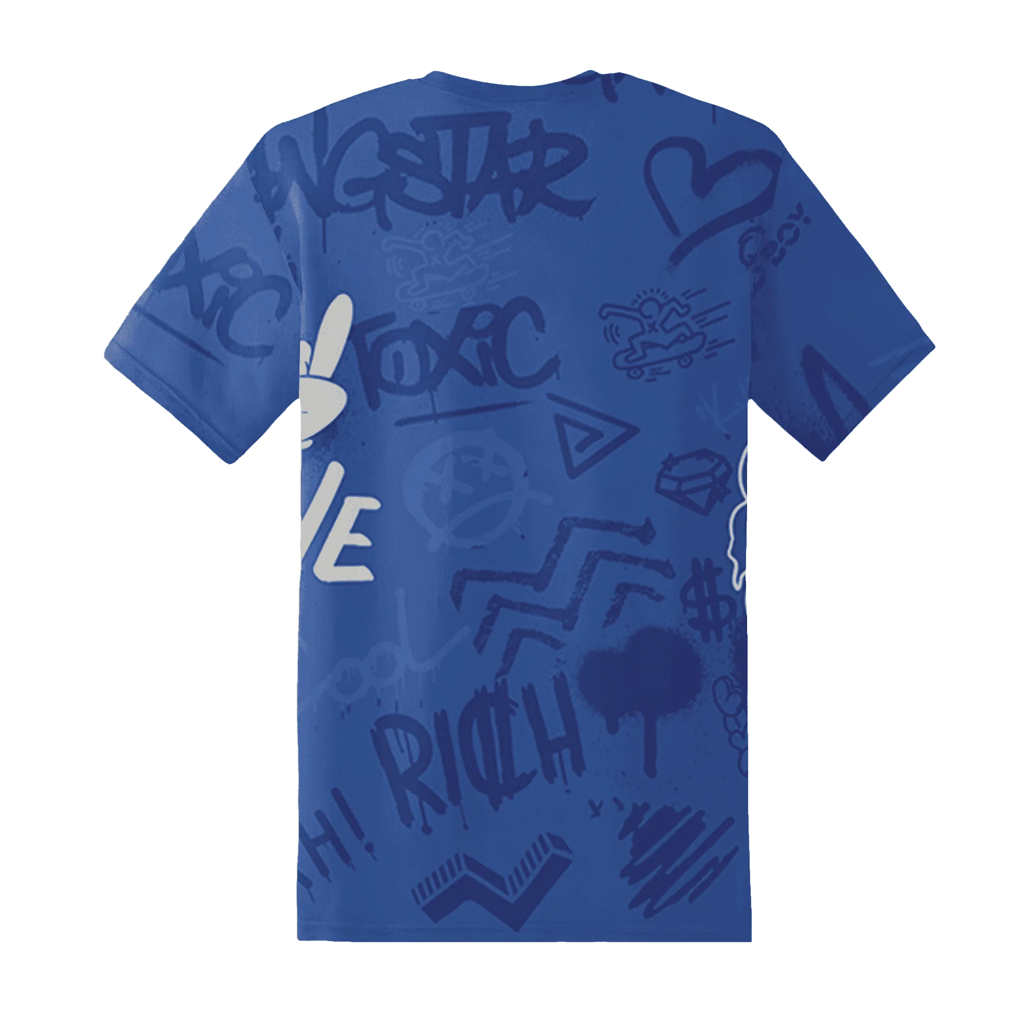 VaporMax-Game-Royal-Blue-T-Shirt-Match-Graffiti-King-3D-Doodle-Style