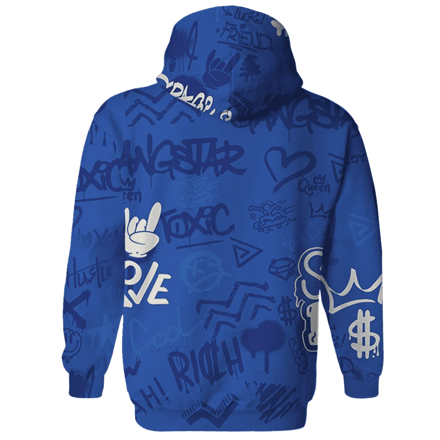 VaporMax-Game-Royal-Blue-Hoodie-Match-Graffiti-King-3D-Doodle-Style