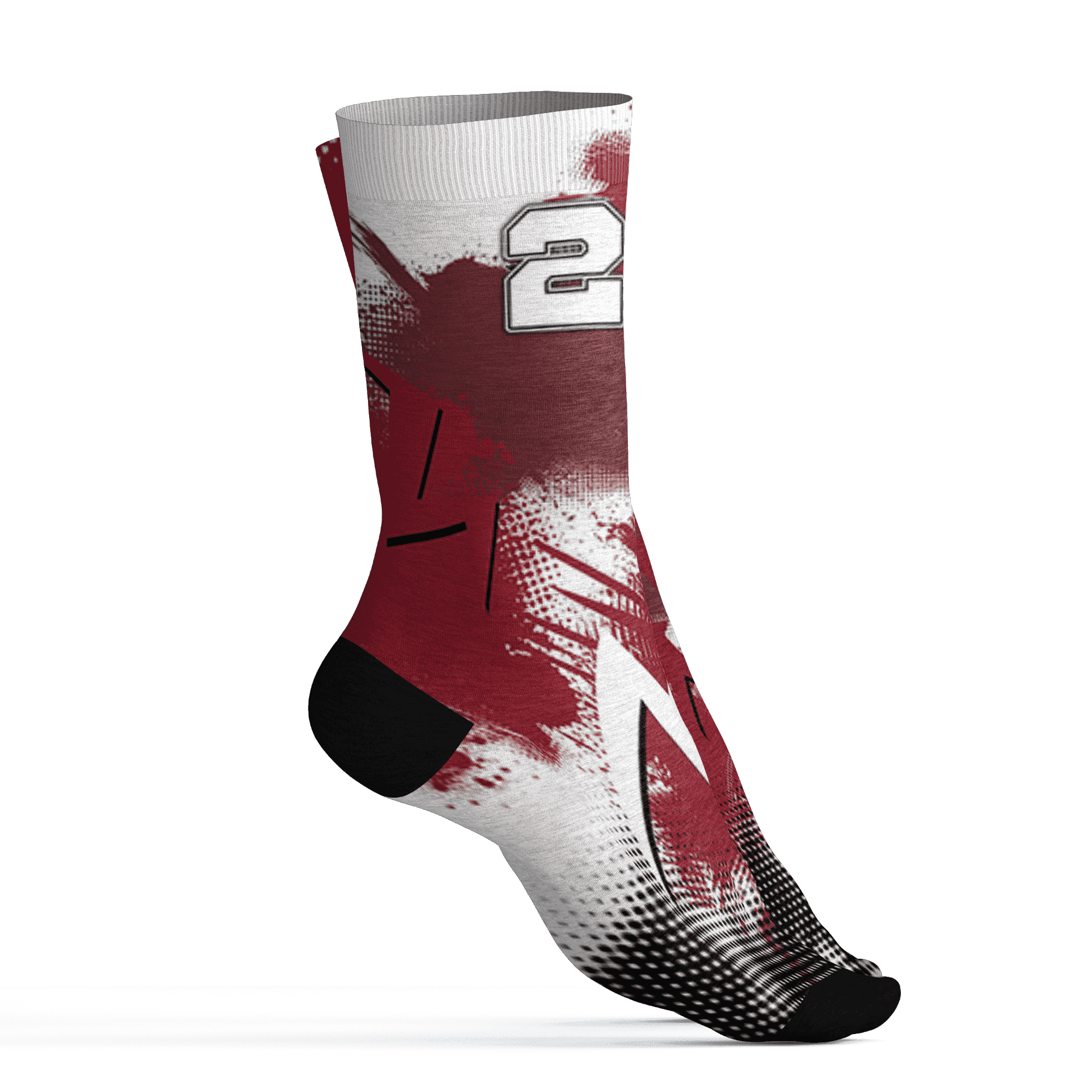 High 85 Metallic Burgundy 1s Socks Match Graffiti Wallpapers 23 3D All-Over Print - NastyJamz