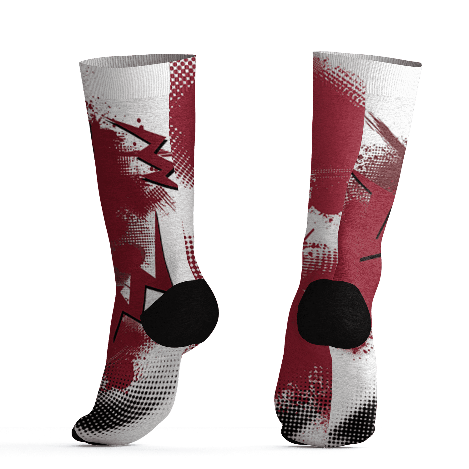 High 85 Metallic Burgundy 1s Socks Match Graffiti Wallpapers 23 3D All-Over Print - NastyJamz