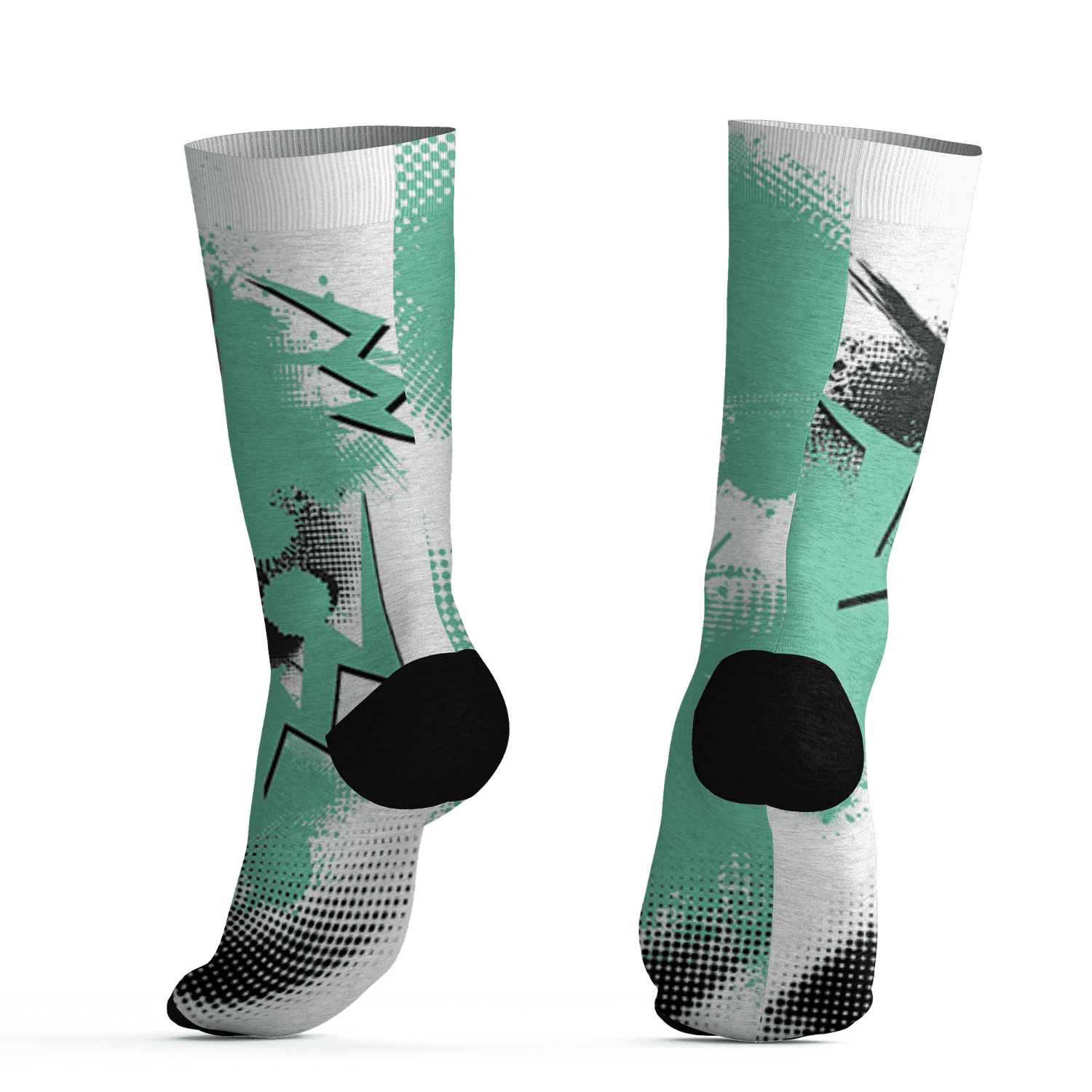 High OG Green Glow 1s Socks Match Graffiti Wallpapers 23 3D All-Over Print - NastyJamz