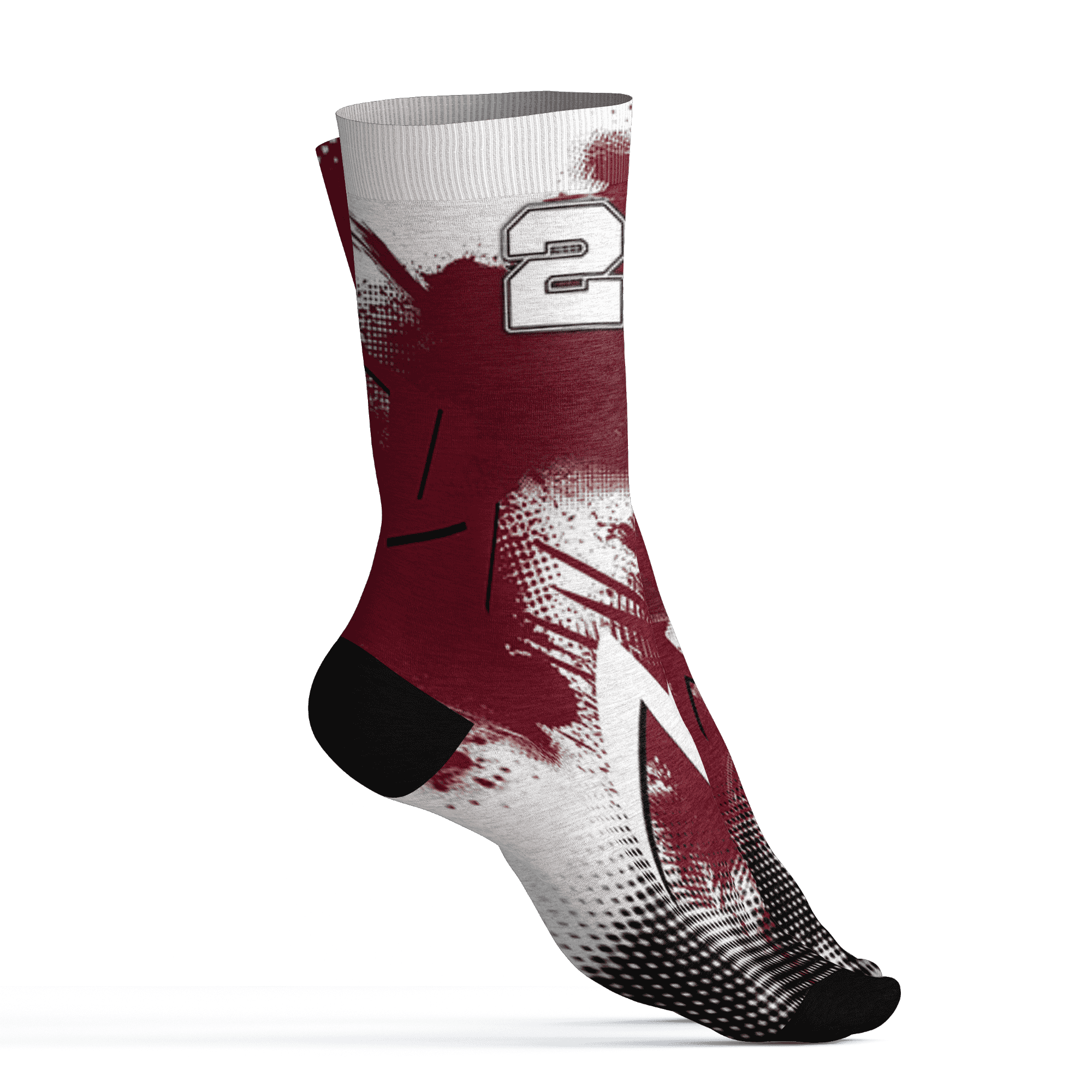 High White Team Red 1s Socks Match Graffiti Wallpapers 23 3D All-Over Print - NastyJamz