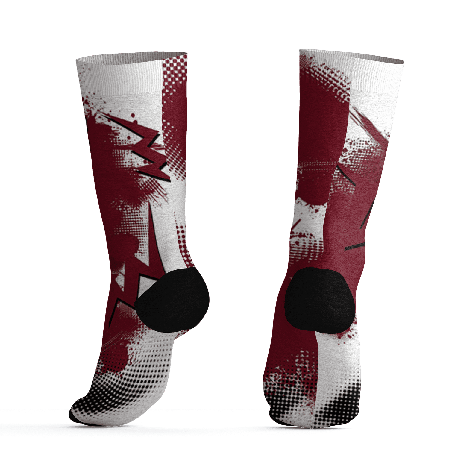 High White Team Red 1s Socks Match Graffiti Wallpapers 23 3D All-Over Print - NastyJamz