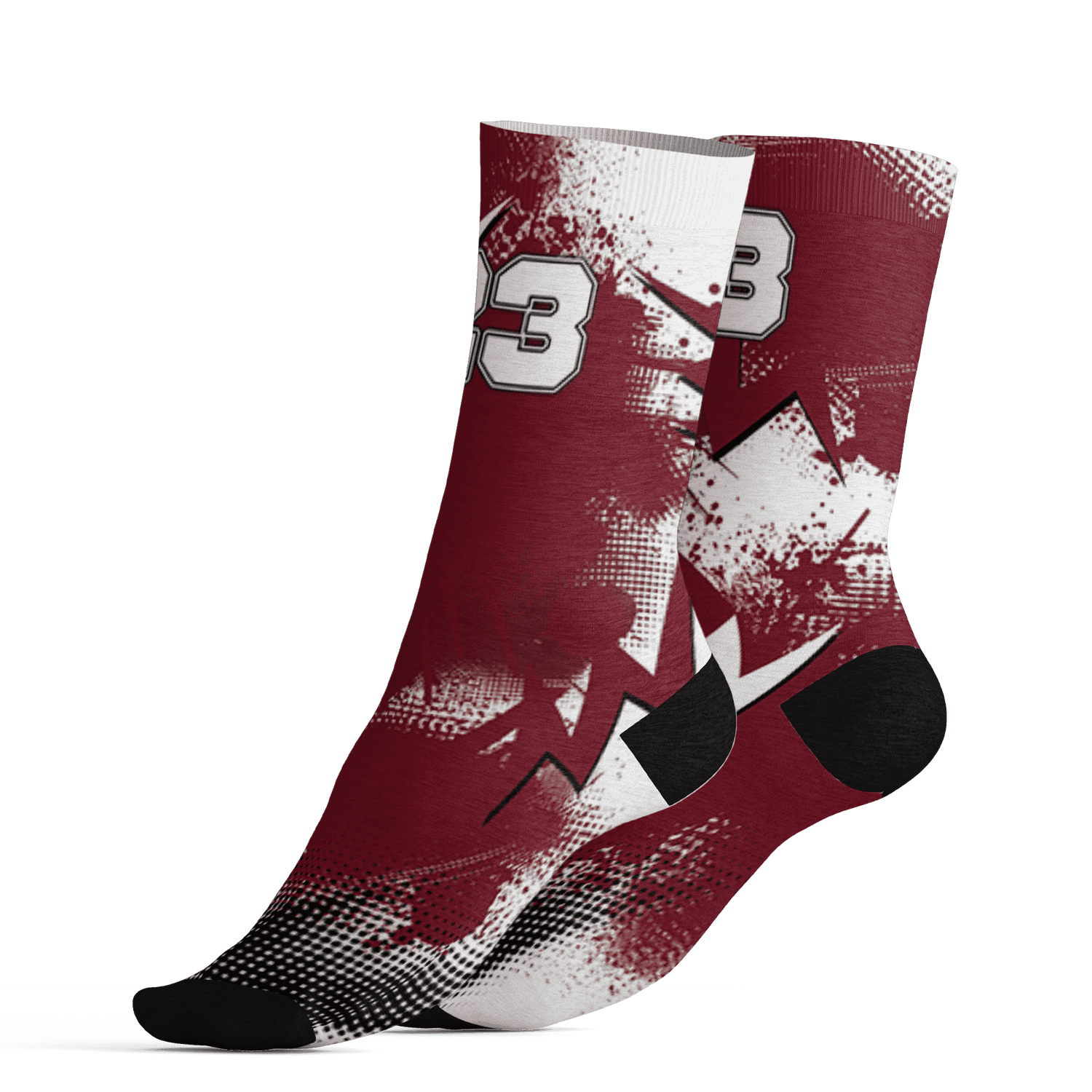 High White Team Red 1s Socks Match Graffiti Wallpapers 23 3D All-Over Print - NastyJamz