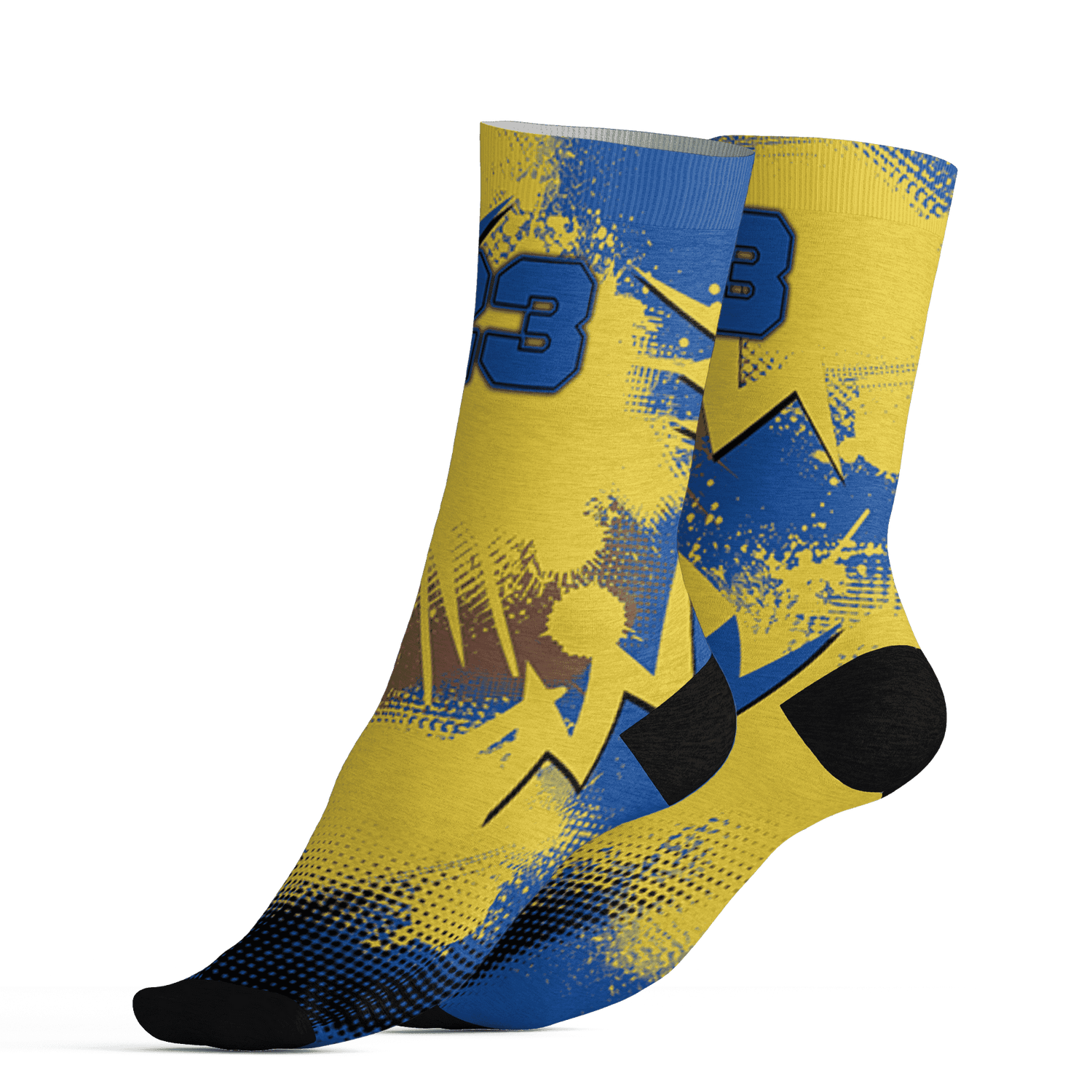 Low OG Canary TVSC 1s Socks Match Graffiti Wallpapers 23 3D All-Over Print - NastyJamz