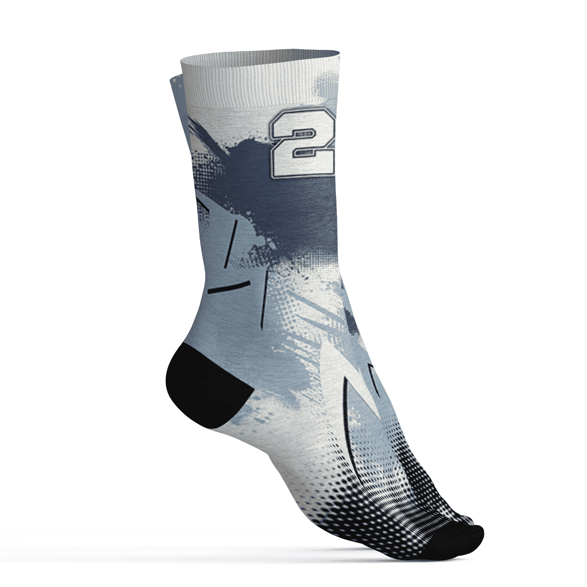 Mid Diffused Blue Grey 1s Socks Match Graffiti Wallpapers 23 3D All-Over Print - NastyJamz