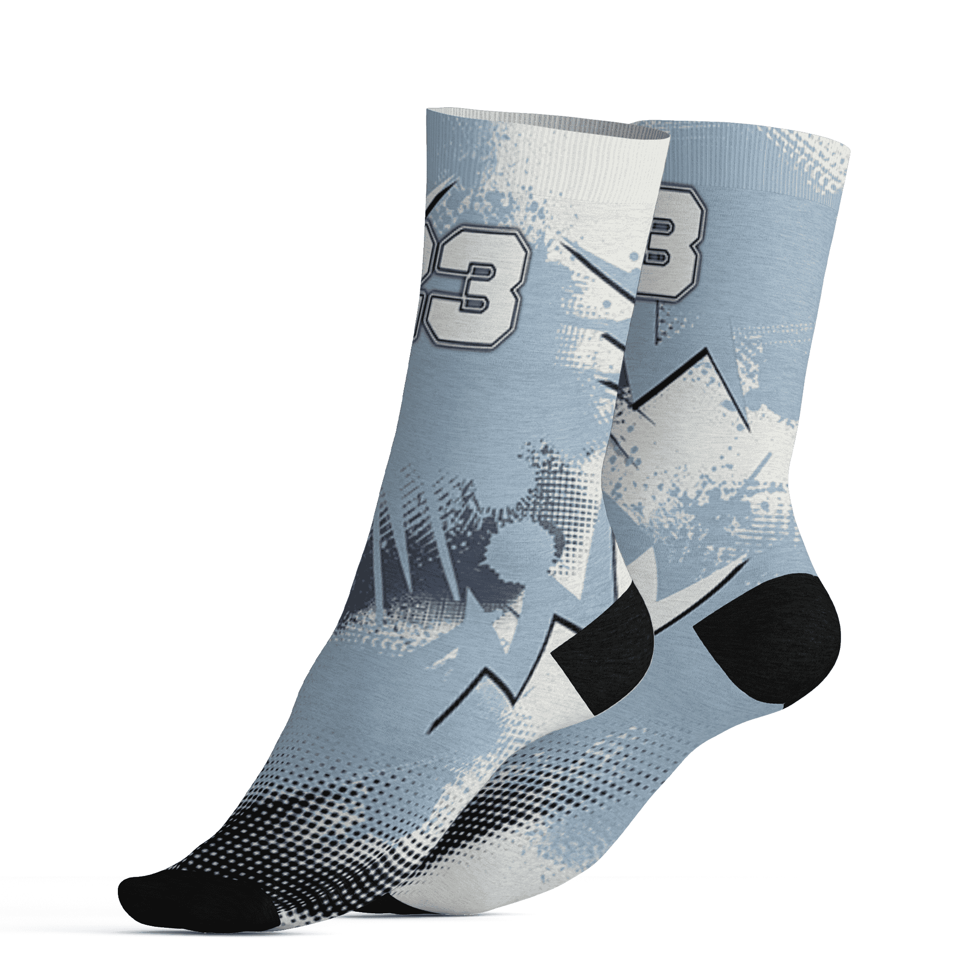 Mid Diffused Blue Grey 1s Socks Match Graffiti Wallpapers 23 3D All-Over Print - NastyJamz