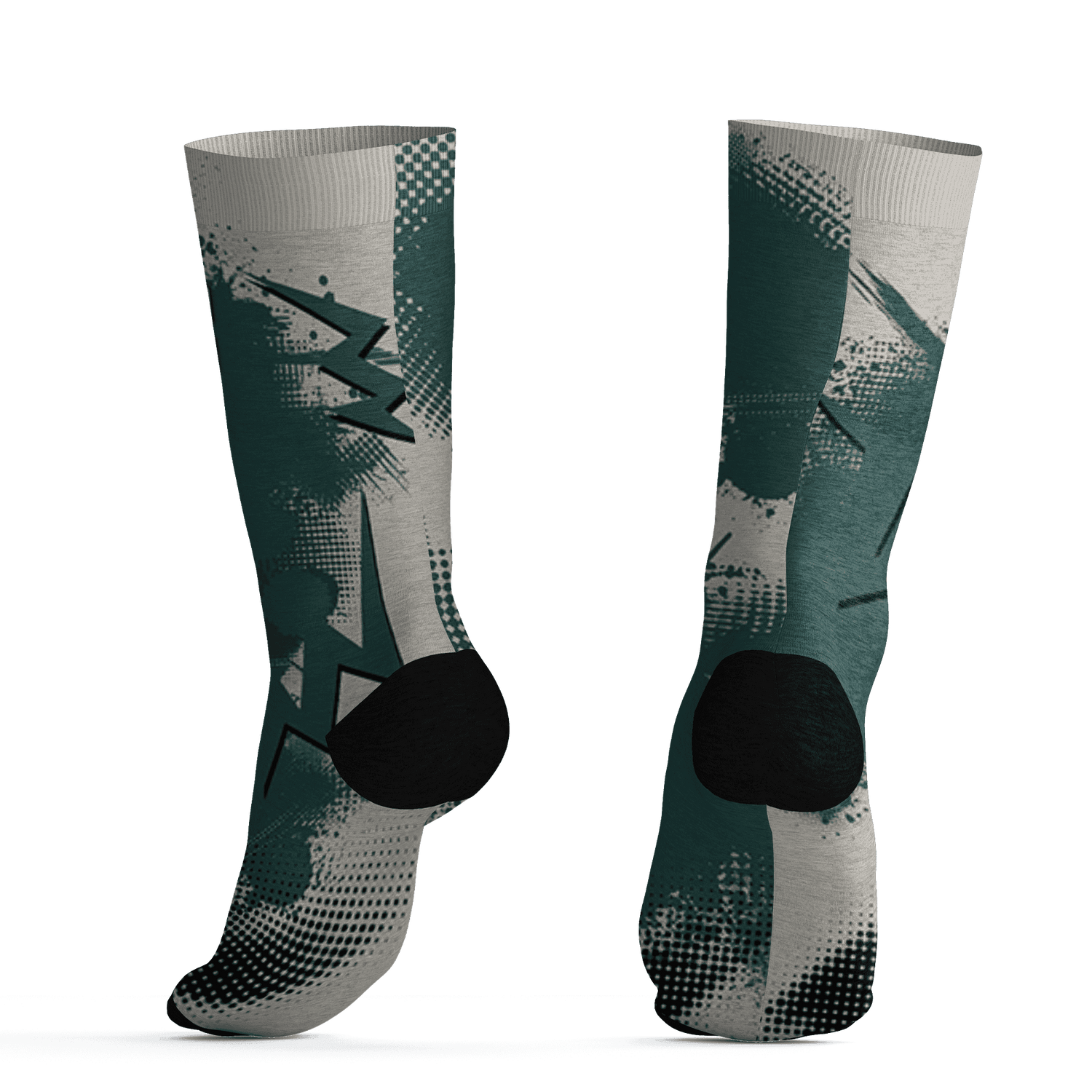 Oxidized Green 4s Socks Match Graffiti Wallpapers 23 3D All-Over Print - NastyJamz