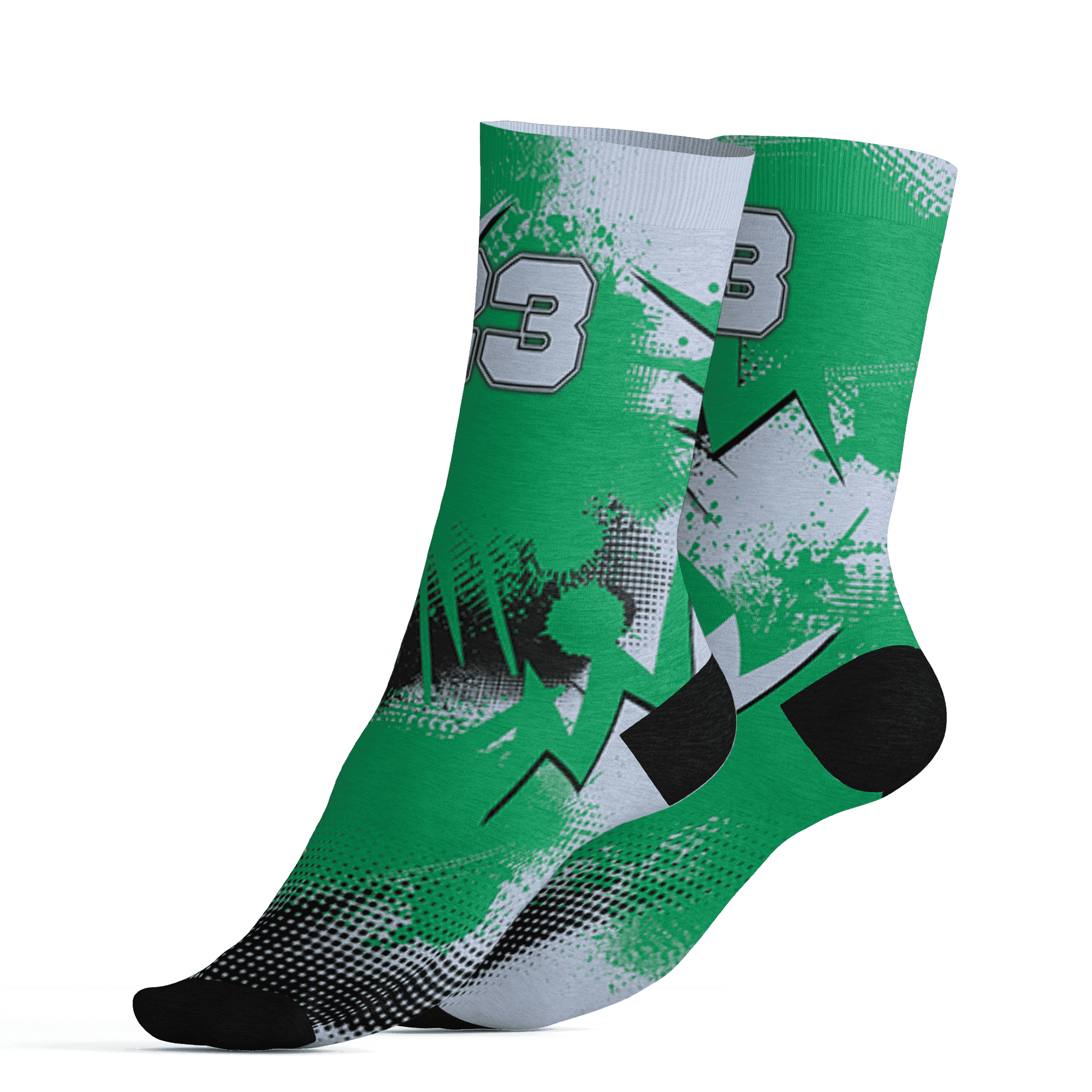 Lucky Green 5s Socks Match Graffiti Wallpapers 23 3D All-Over Print - NastyJamz