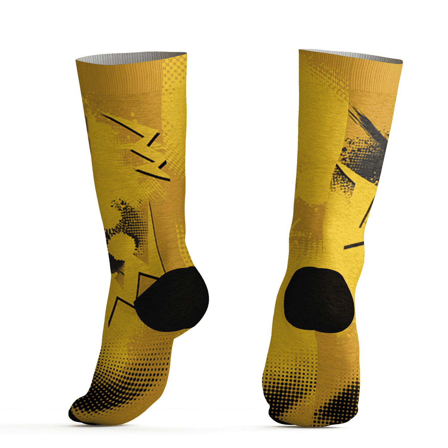 Yellow Ochre 6s Socks Match Graffiti Wallpapers 23 3D All-Over Print - NastyJamz
