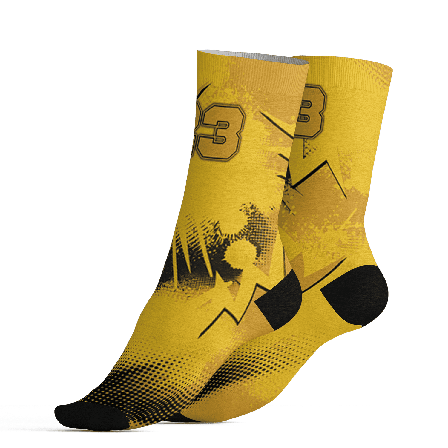 Yellow Ochre 6s Socks Match Graffiti Wallpapers 23 3D All-Over Print - NastyJamz